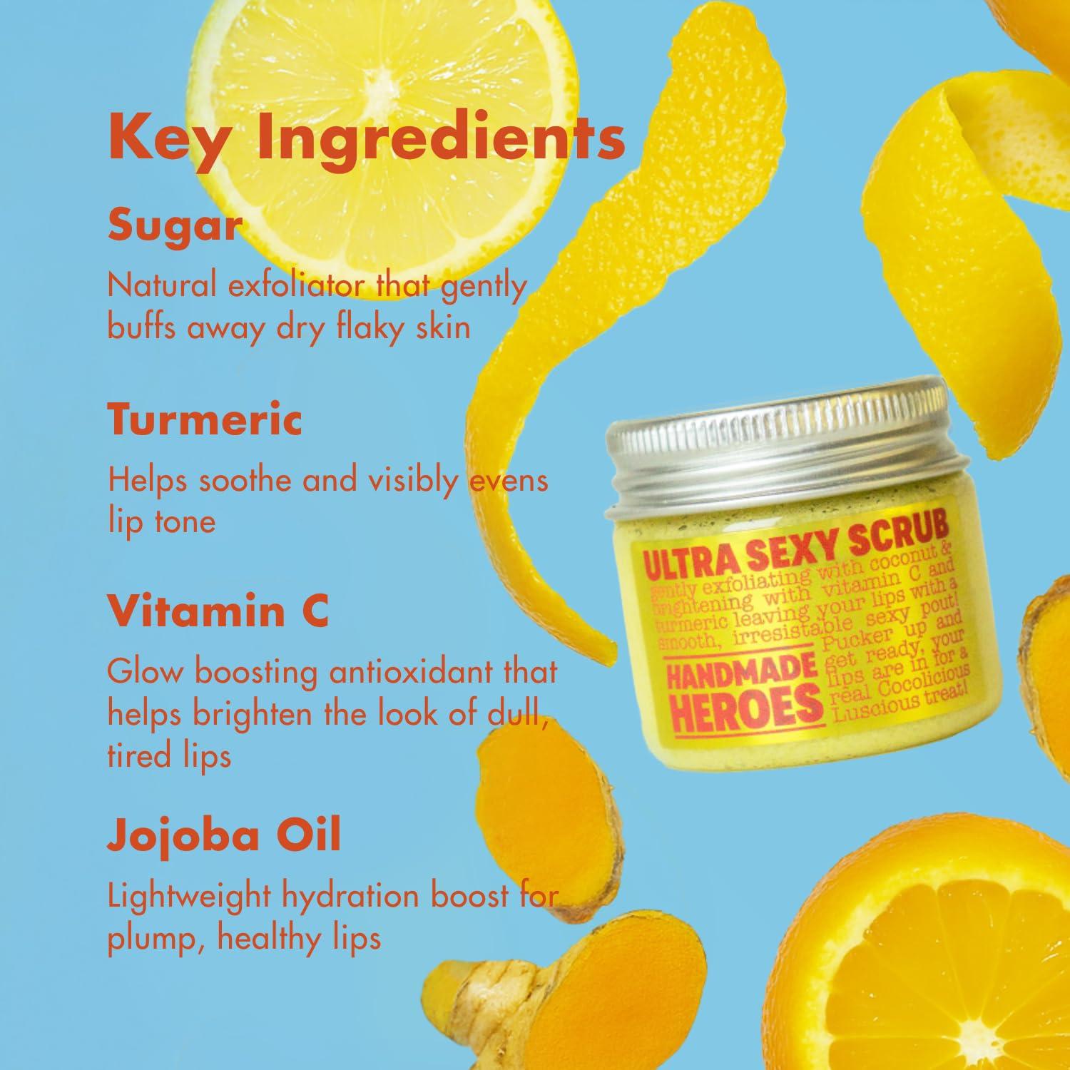 Set Exfoliante Labial Vegano Handmade Heroes - Cúrcuma y Vitamina C