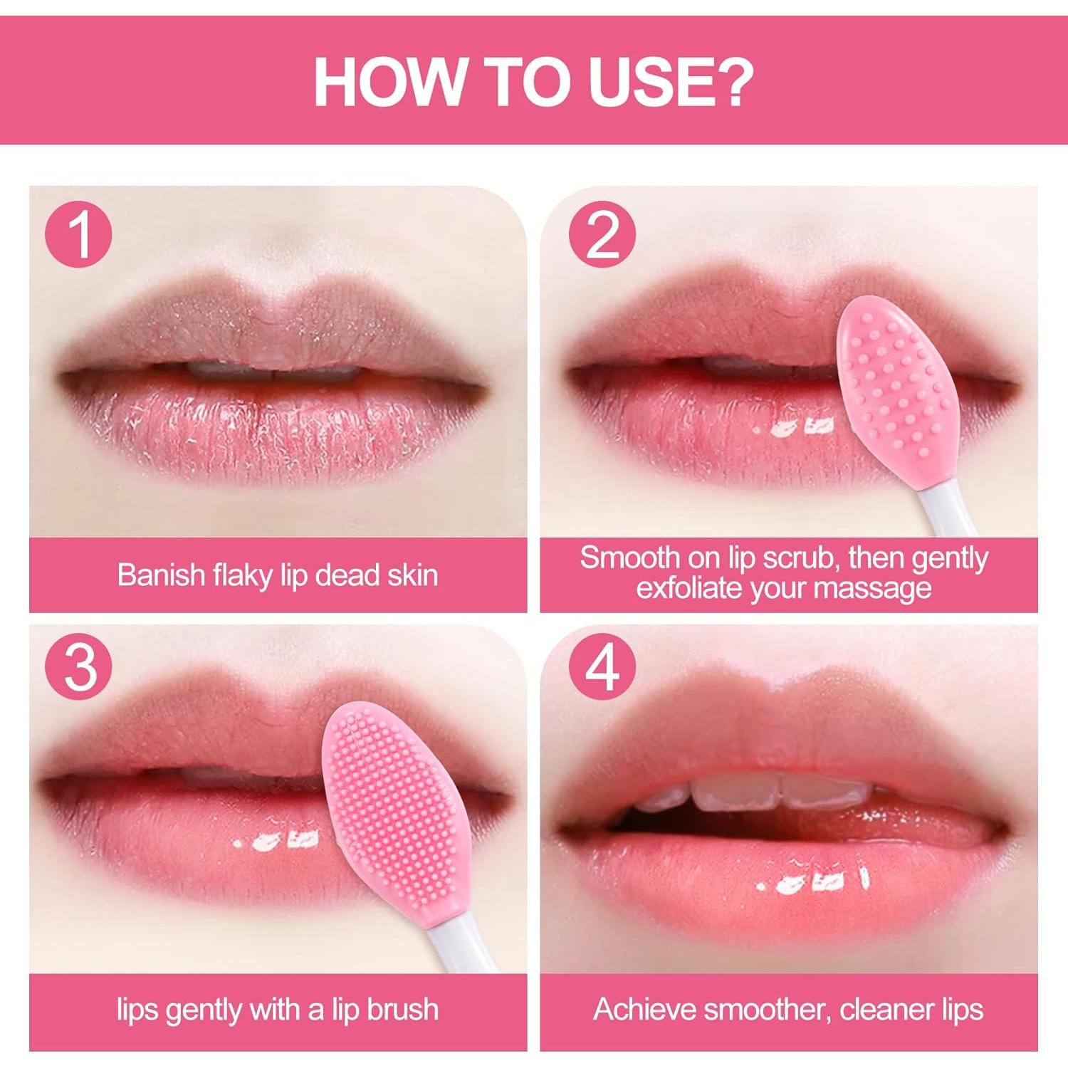 3 Pcs Cepillo Exfoliador de Labios Silicona SmallCat