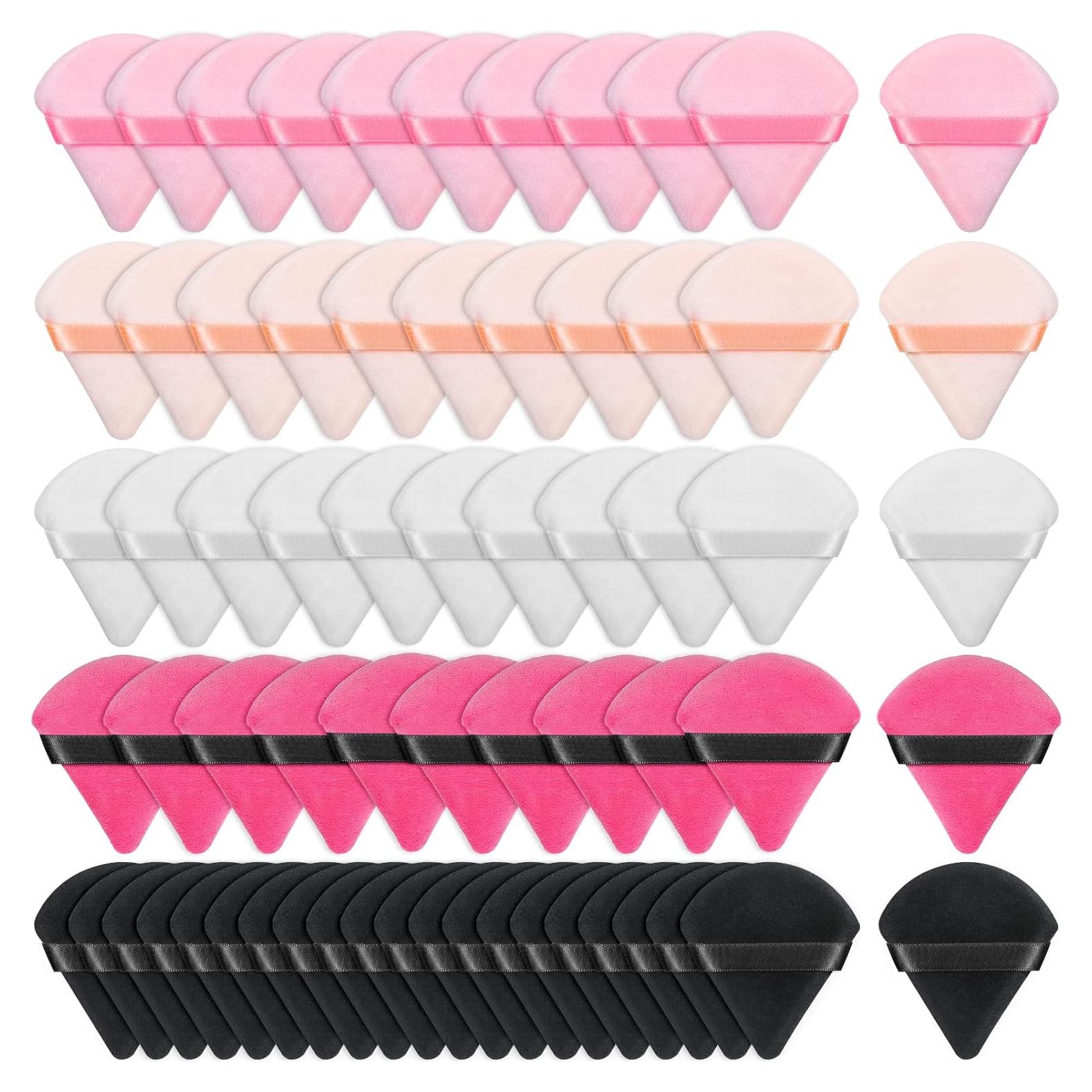 Esponjas de Maquillaje Caffox 60 Piezas Triangulares Terciopelo