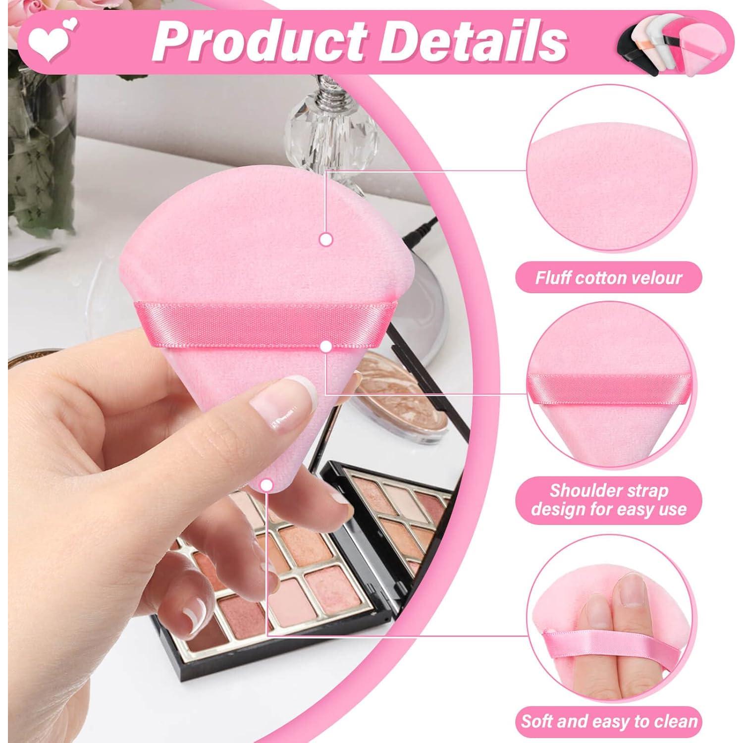 Esponjas de Maquillaje Caffox 60 Piezas Triangulares Terciopelo