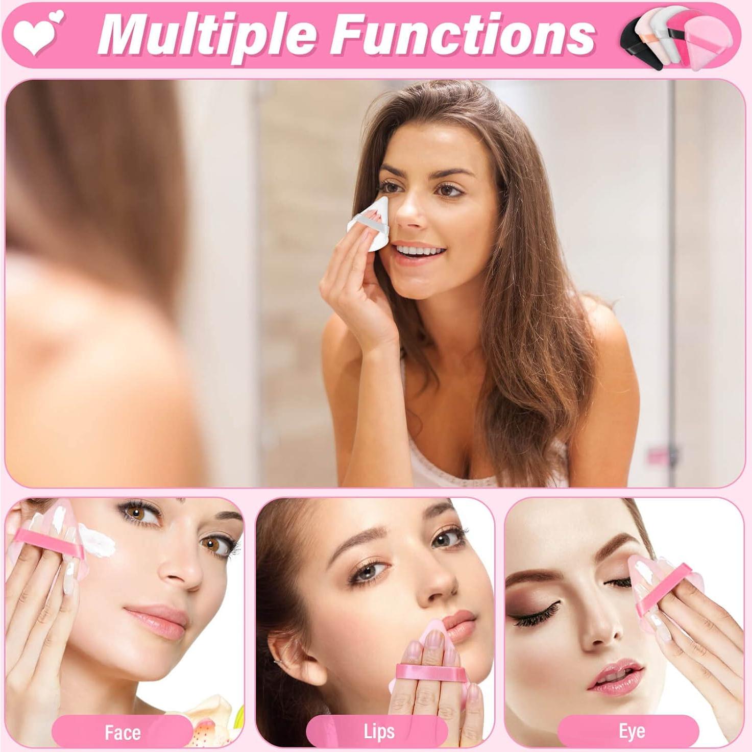 Esponjas de Maquillaje Caffox 60 Piezas Triangulares Terciopelo