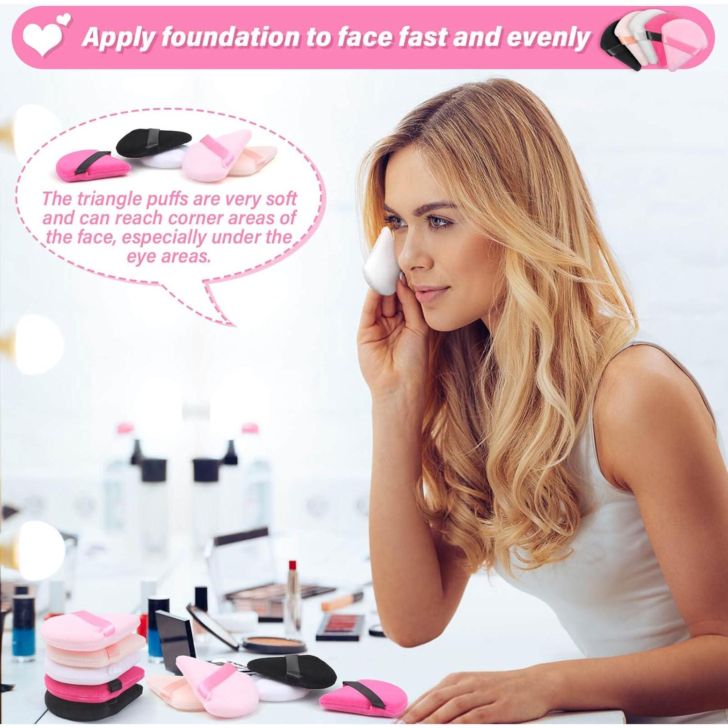 Esponjas de Maquillaje Caffox 60 Piezas Triangulares Terciopelo