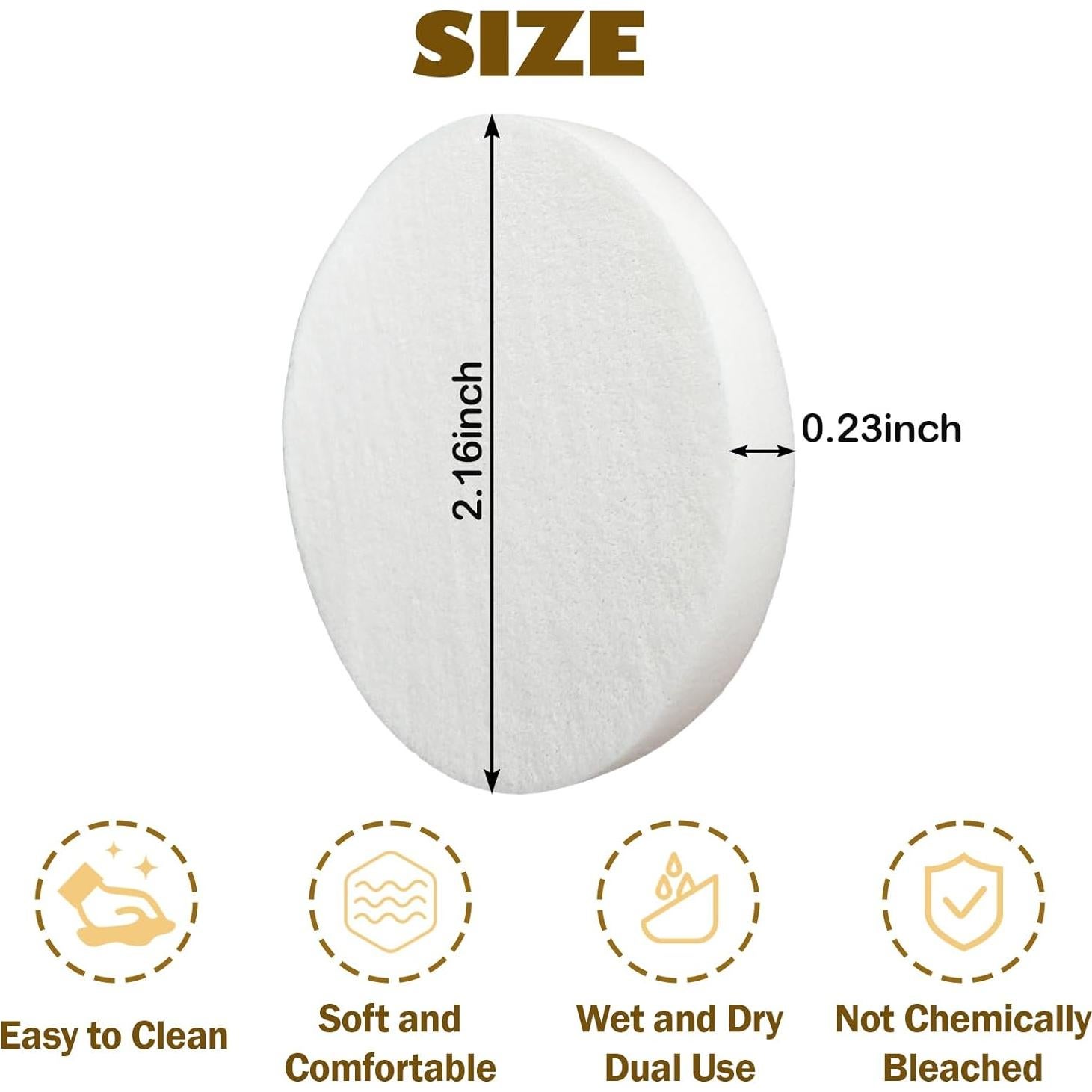 100 Esponjas de Maquillaje Desechables HIBILDER 5.48 cm