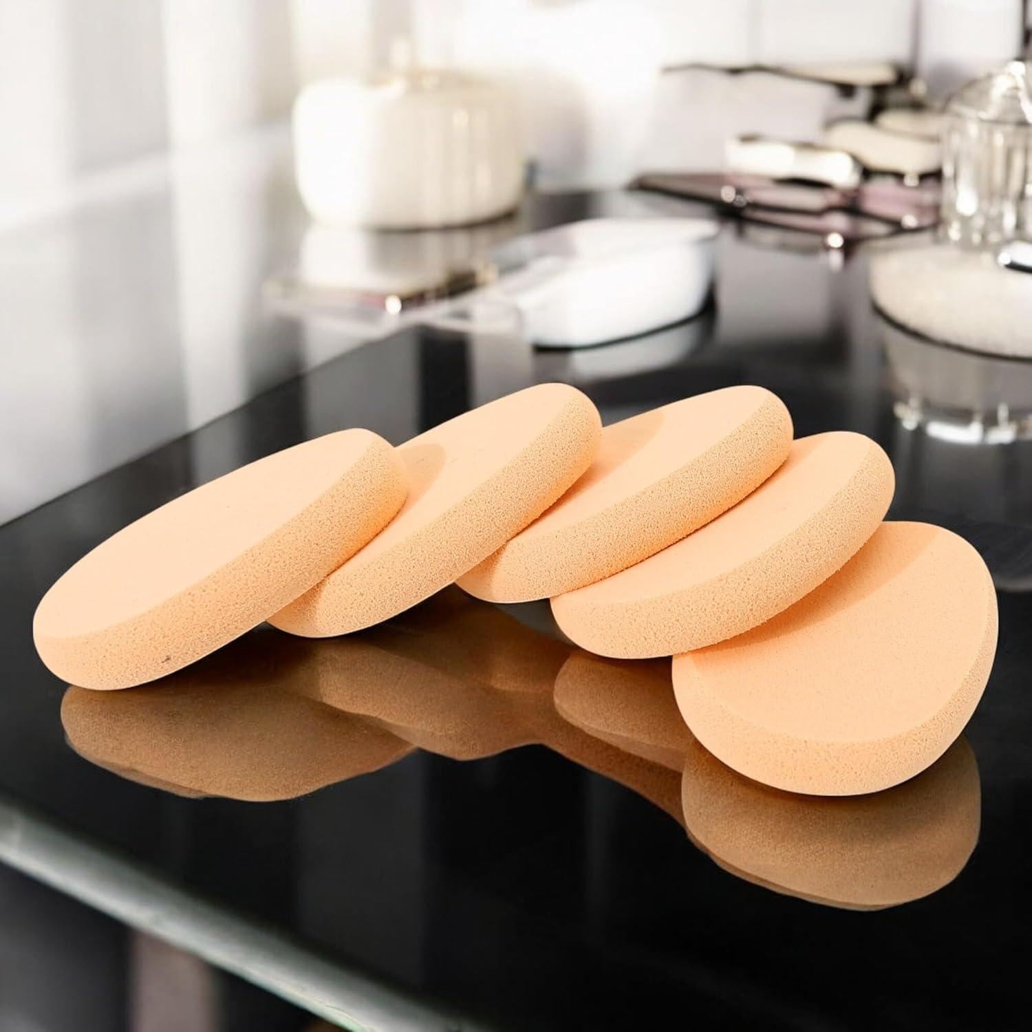5 Esponjas de Maquillaje Ovaladas Badong para Base Húmeda y Seca