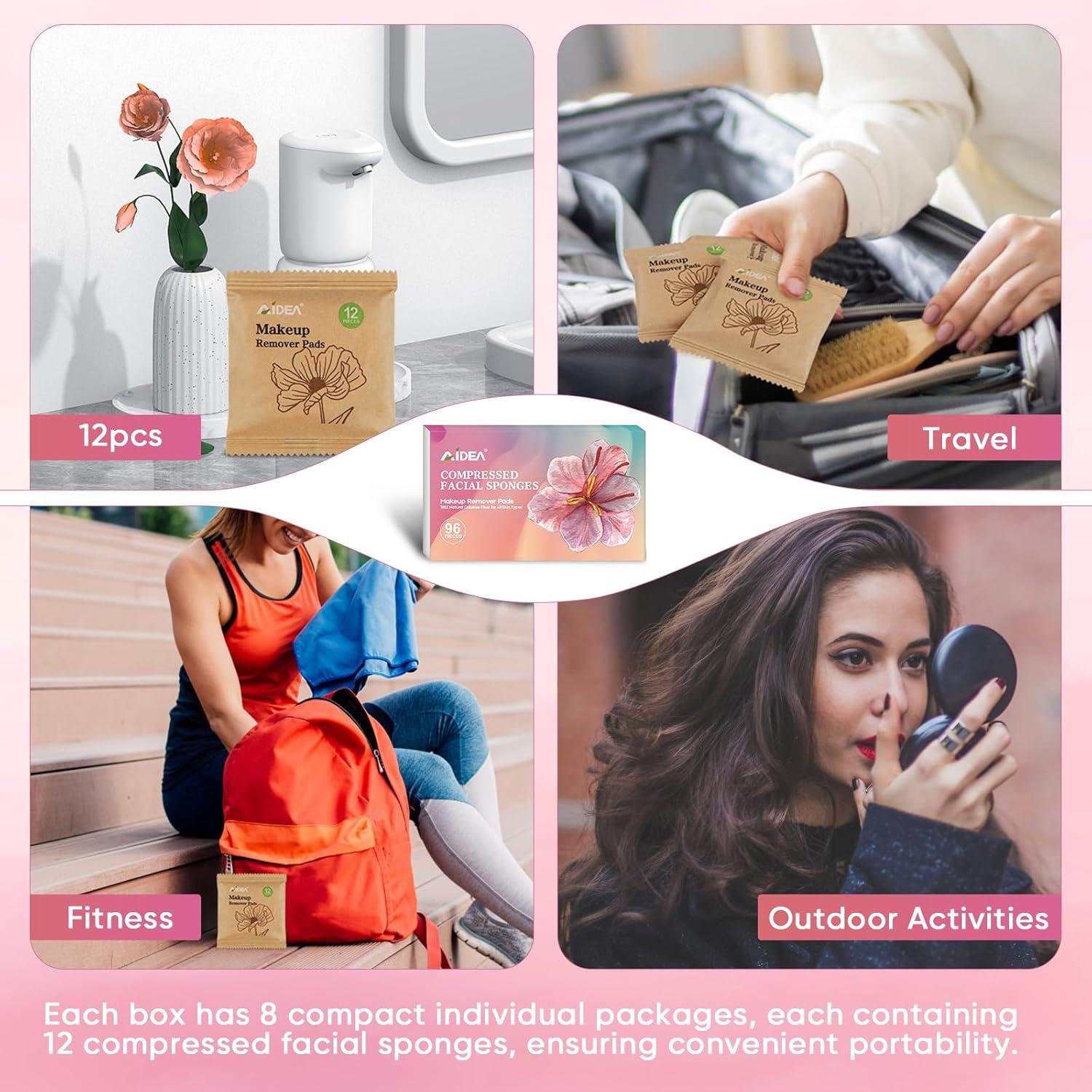 Esponjas Faciales Comprimidas AIDEA 96 Unidades Celulosa