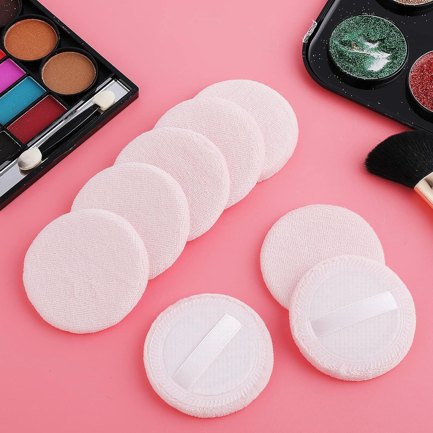 12 Esponjas de Maquillaje Rosa Sibba - Puff de Polvo Velour