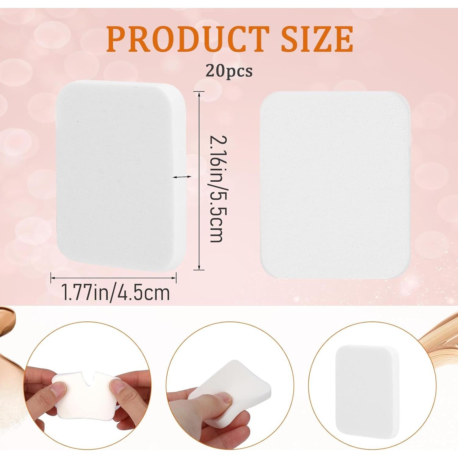 20 Esponjas Cosméticas Cuadradas Sliverdew para Maquillaje