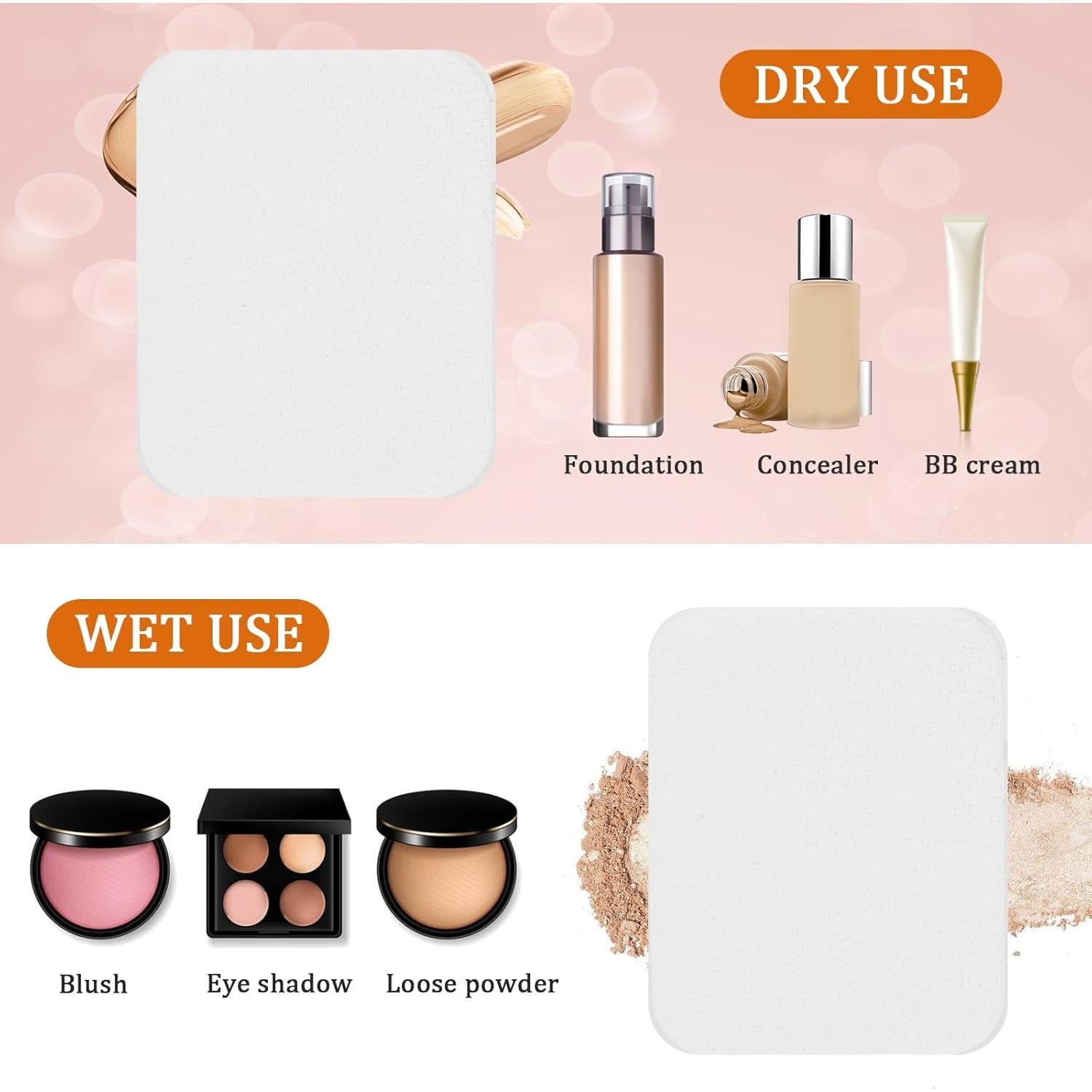 20 Esponjas Cosméticas Cuadradas Sliverdew para Maquillaje