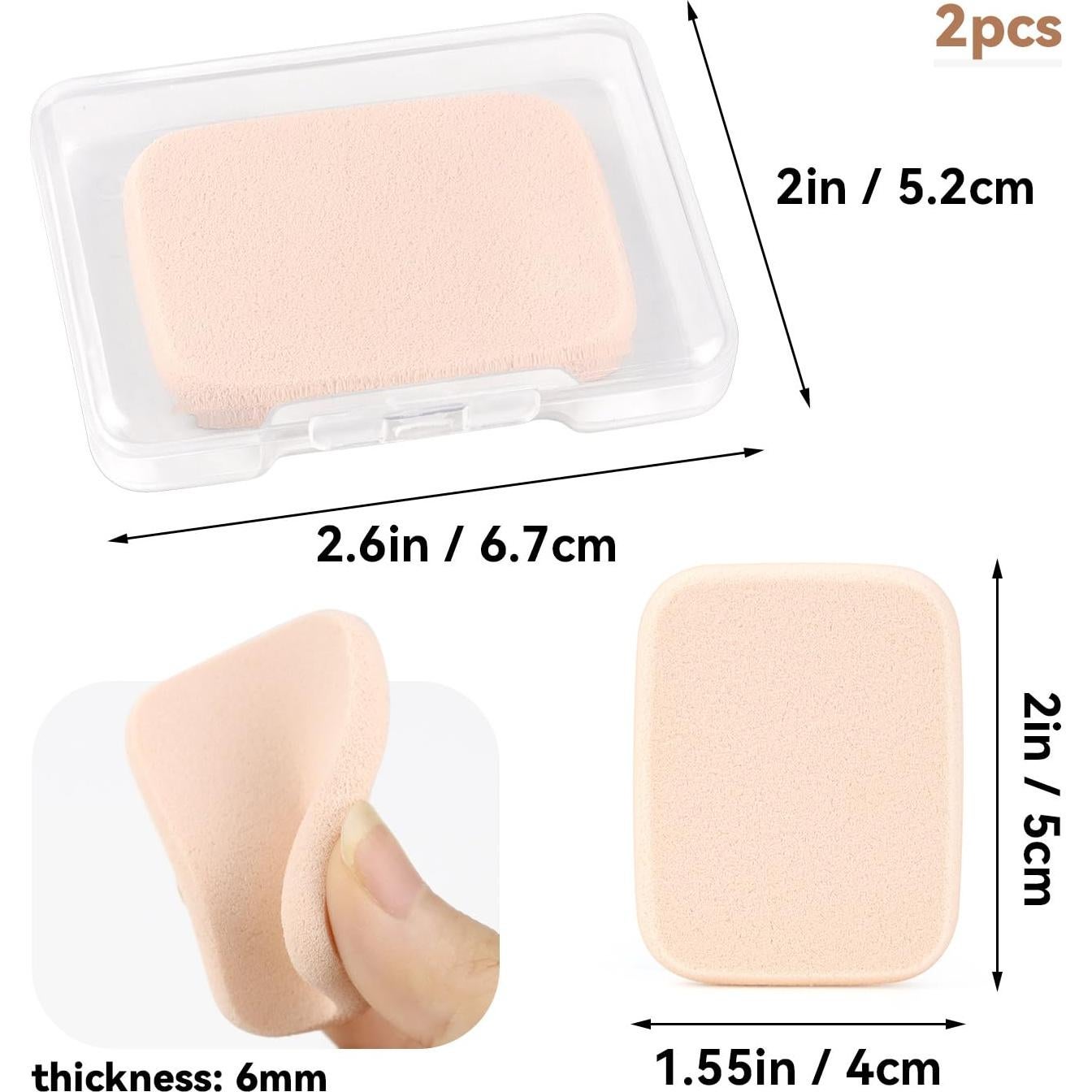 Esponjas de Maquillaje Yuntop 2 Pcs Cuadradas Reutilizables