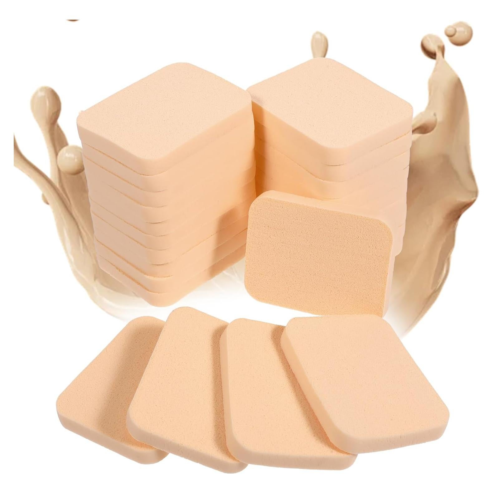 25 Esponjas de Maquillaje Cuadradas Bruislard Suaves 13.4x10.5cm