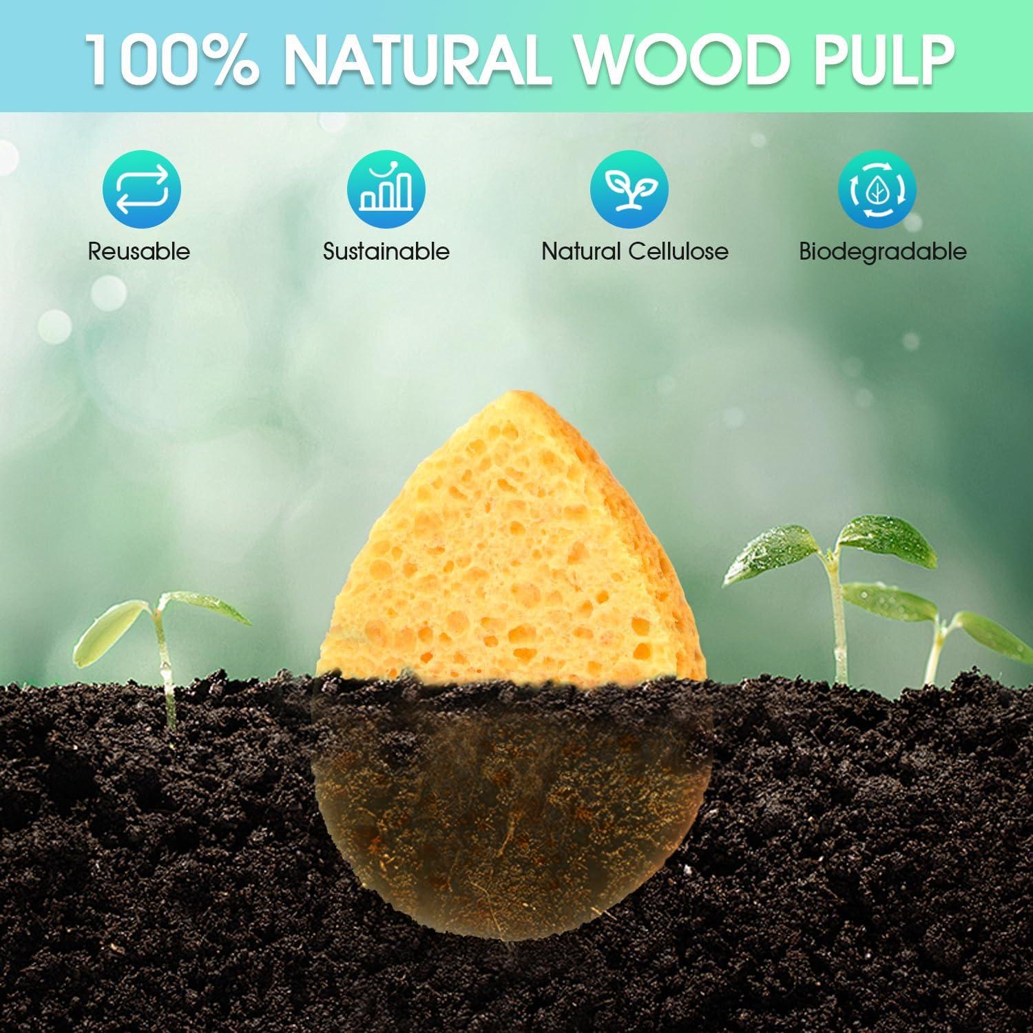 Esponjas Faciales Orighty 100% Celulosa Natural - 96 Unidades