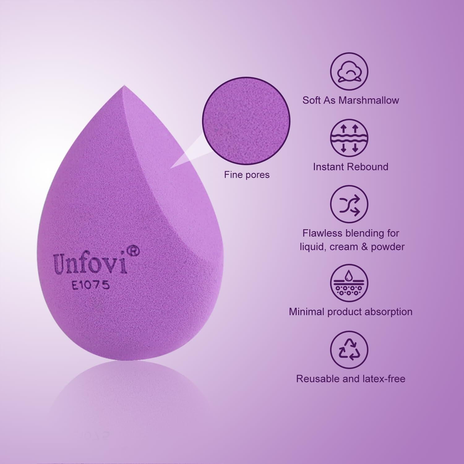 Juego de Esponjas de Maquillaje Unfovi 7 Piezas Sin Látex