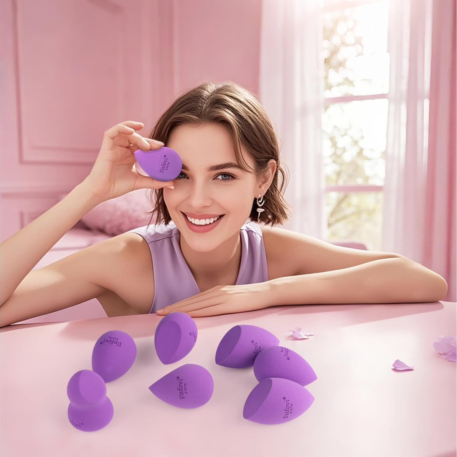 Juego de Esponjas de Maquillaje Unfovi 7 Piezas Sin Látex