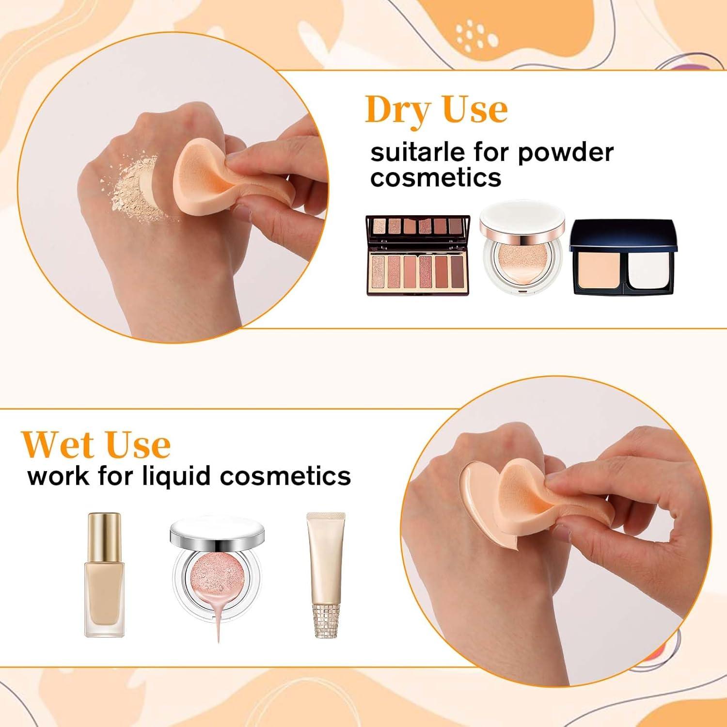 12 Esponjas Redondas de Maquillaje EupHHonycs - Uso Húmedo y Seco