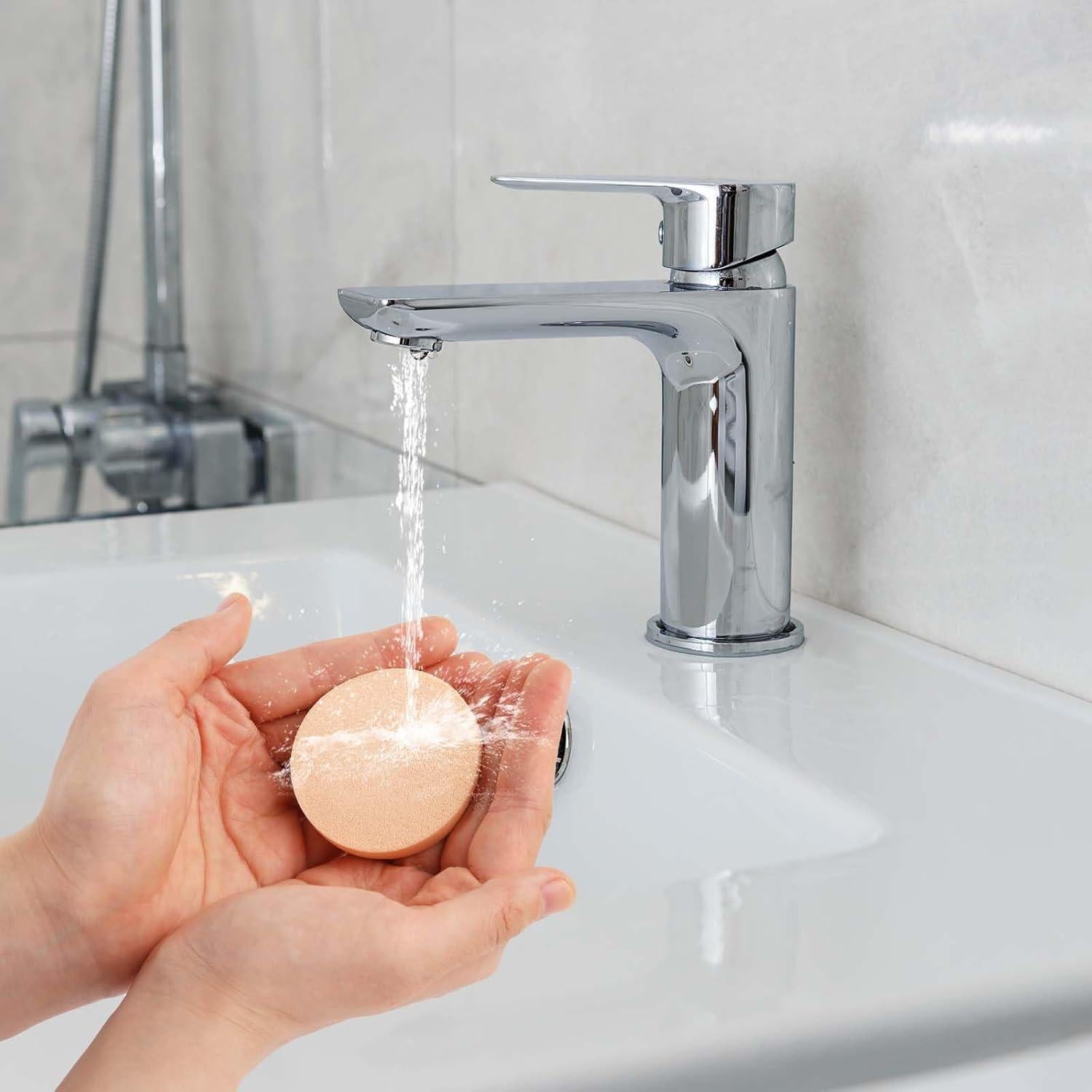 12 Esponjas Redondas de Maquillaje EupHHonycs - Uso Húmedo y Seco