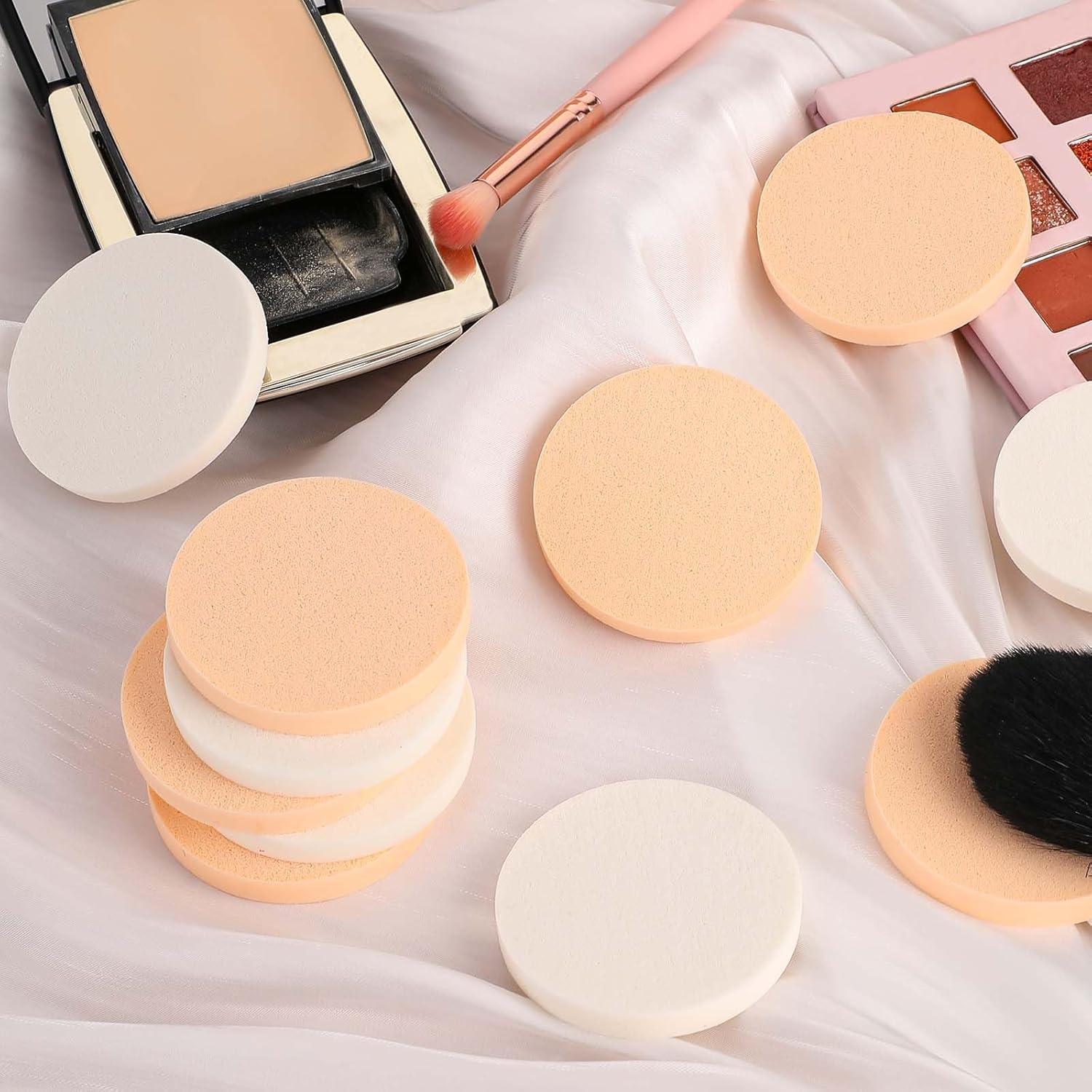 12 Esponjas Redondas de Maquillaje EupHHonycs - Uso Húmedo y Seco