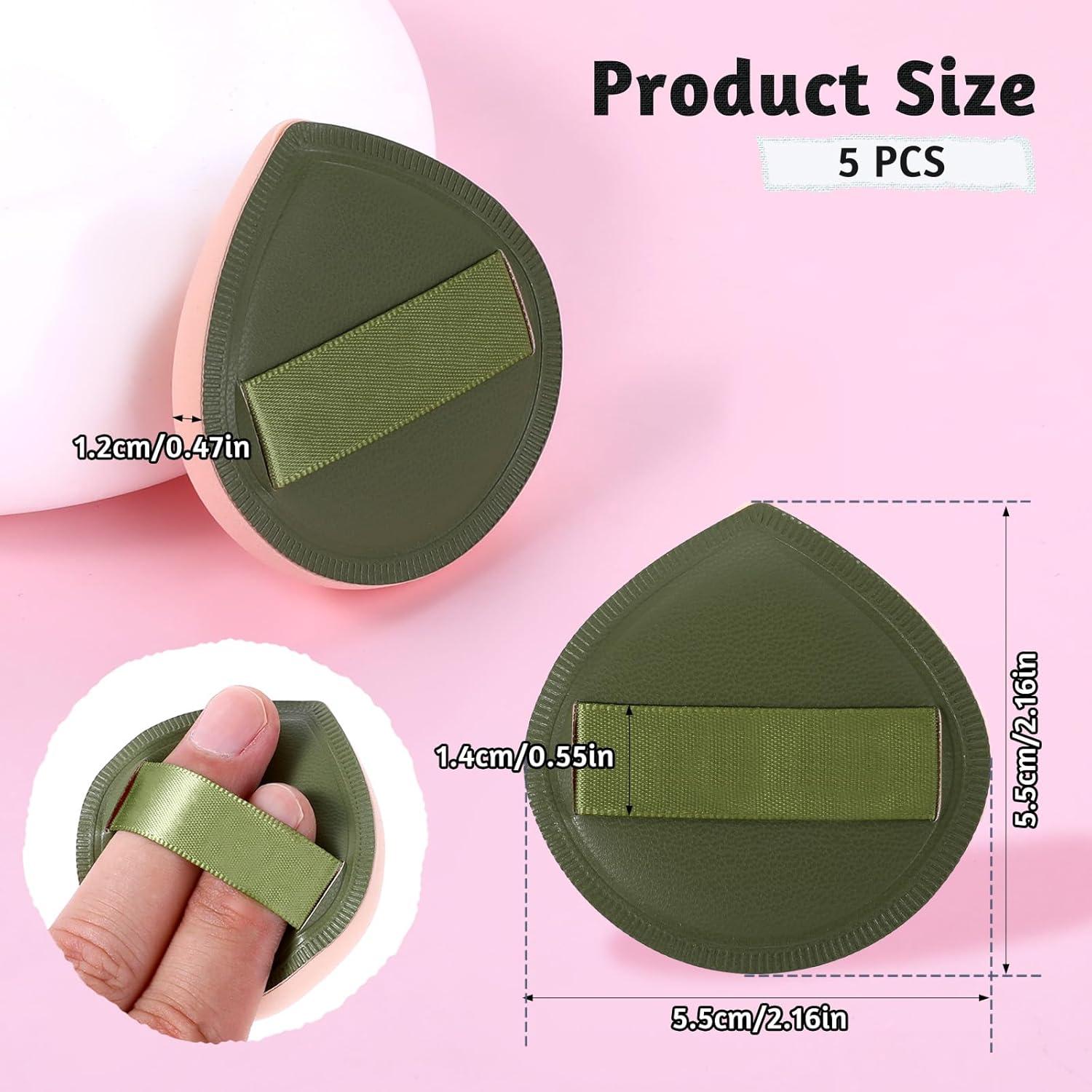 5 Esponjas de Maquillaje ZEYIYER Puff de Polvo 5.5cm Verde