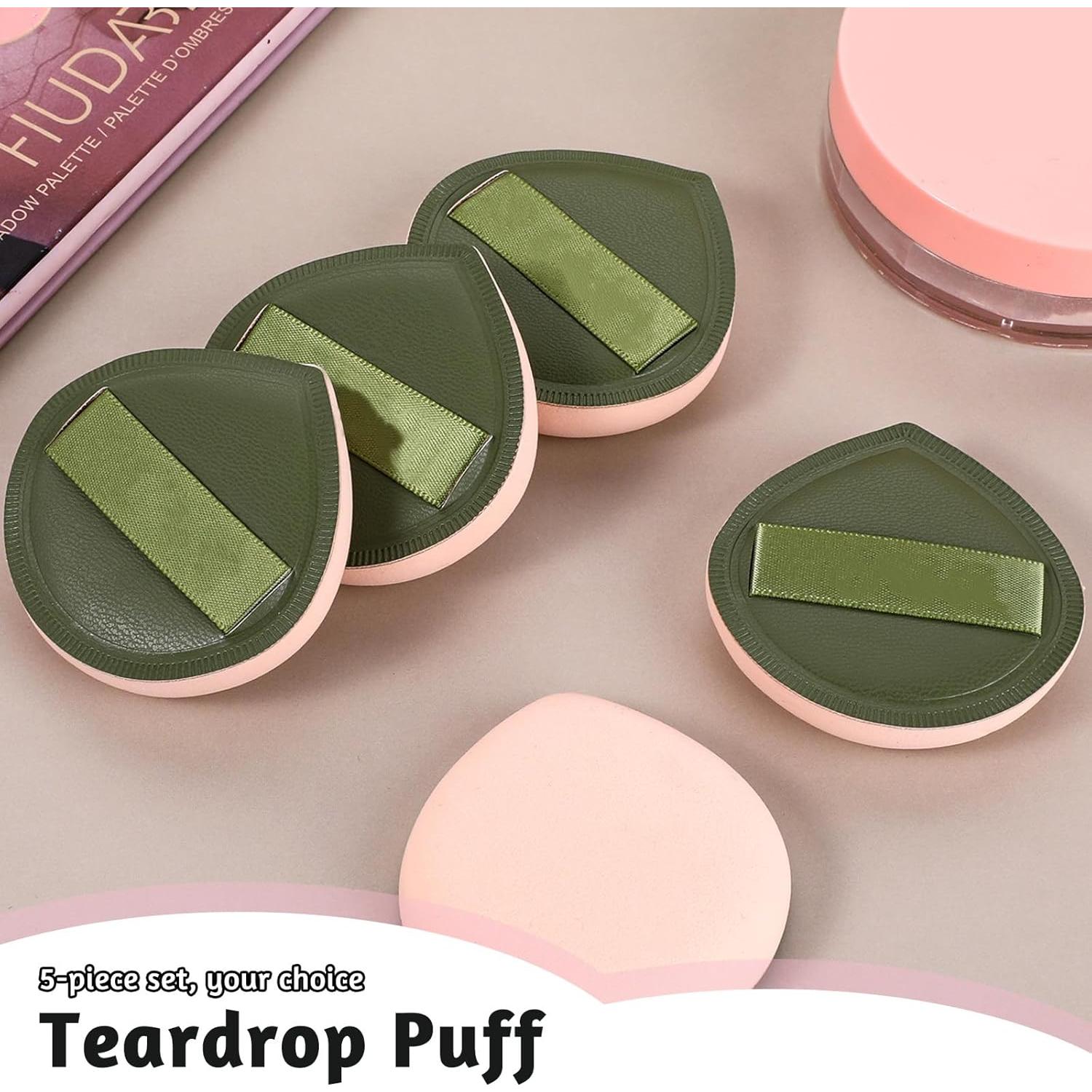 5 Esponjas de Maquillaje ZEYIYER Puff de Polvo 5.5cm Verde