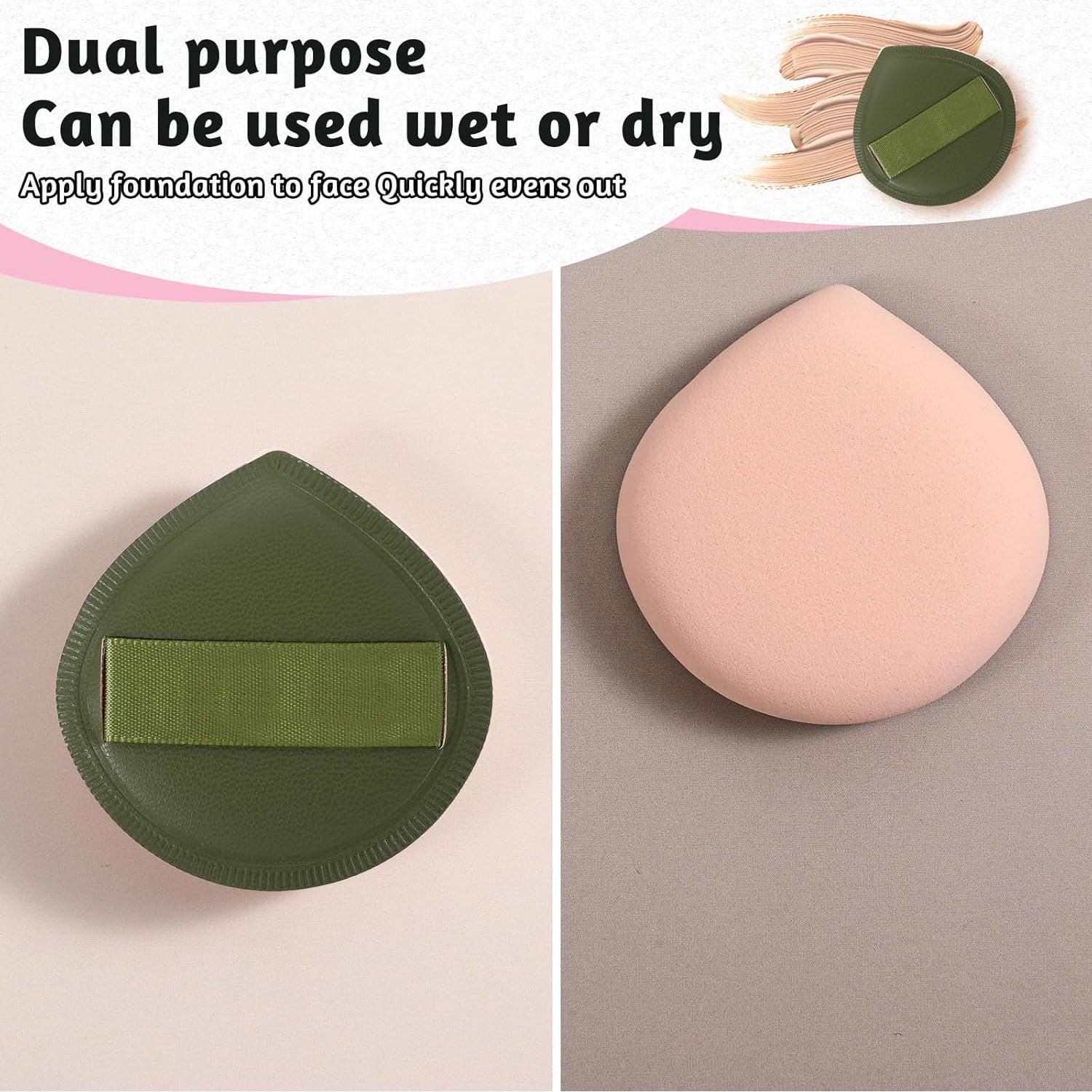 5 Esponjas de Maquillaje ZEYIYER Puff de Polvo 5.5cm Verde