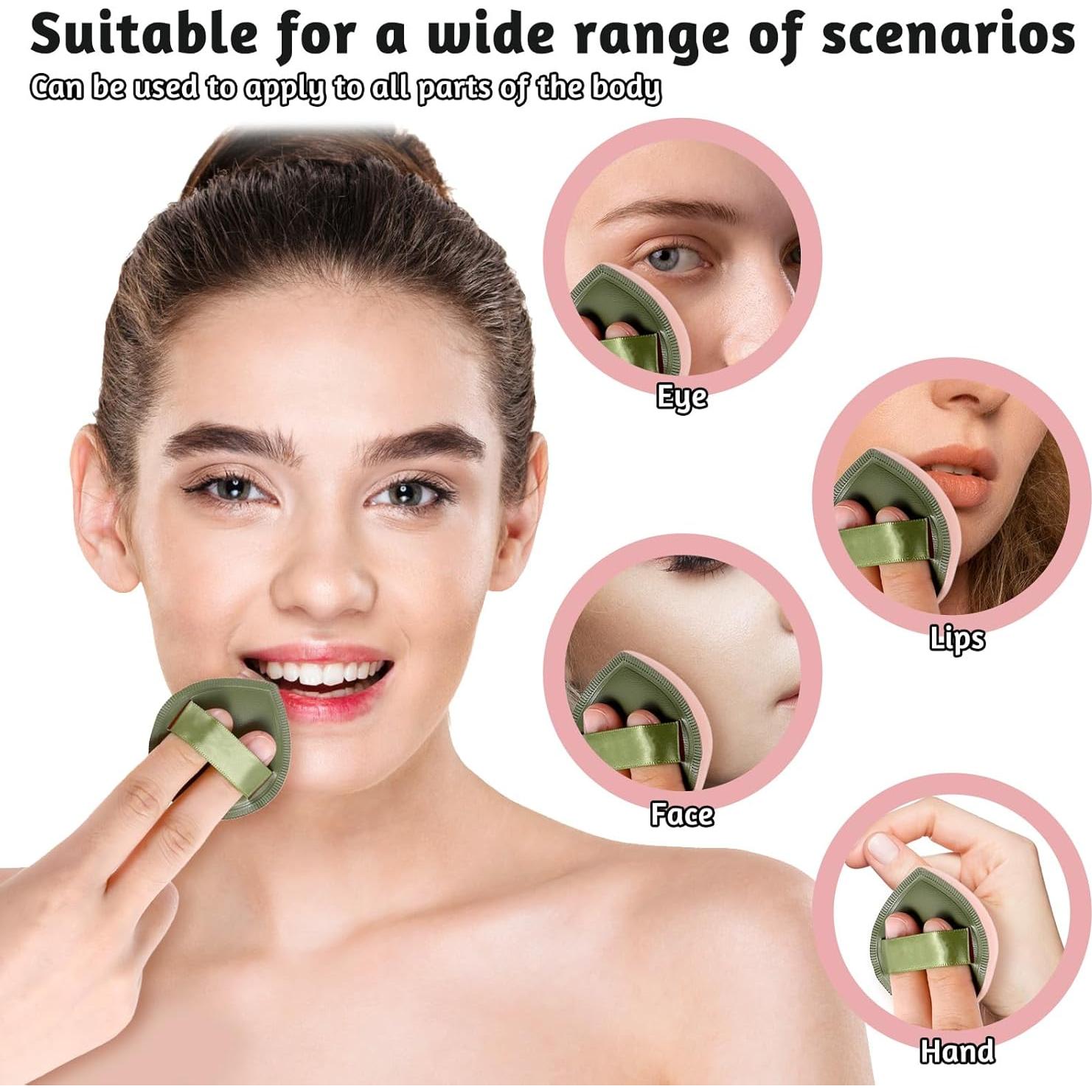 5 Esponjas de Maquillaje ZEYIYER Puff de Polvo 5.5cm Verde