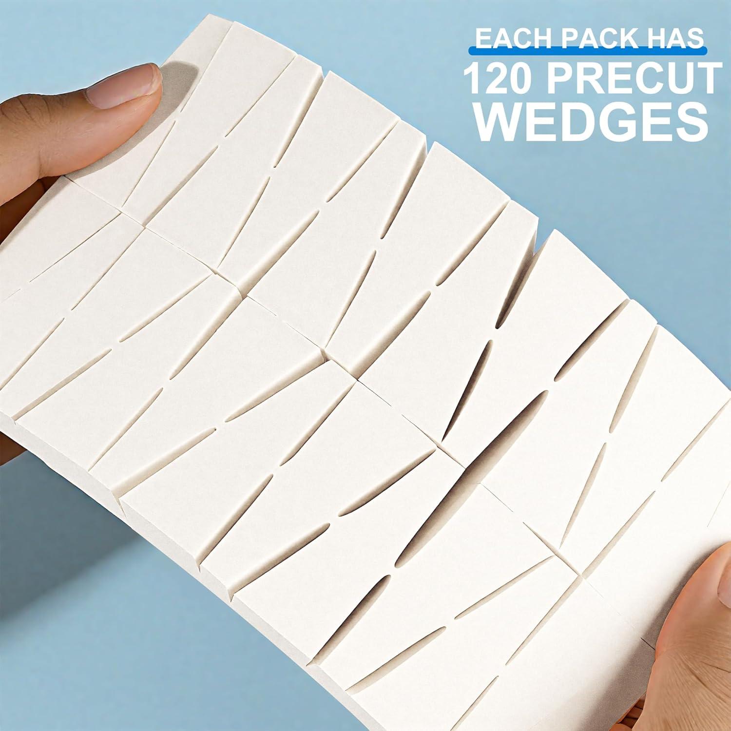 120 Esponjas de Maquillaje Triángulo LILAC - Desechables Blancas