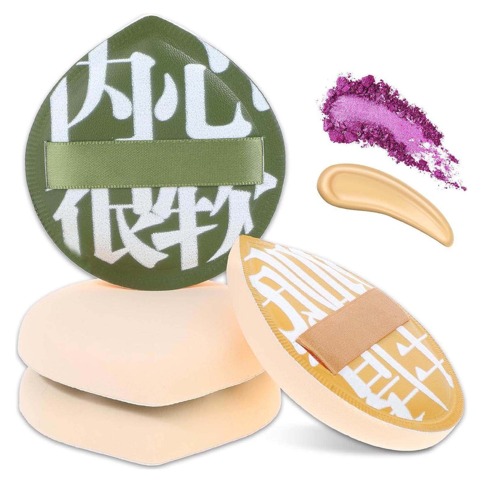 Esponjas de Maquillaje Coreanas JIYIN 4 Pcs Planas 7.5cm