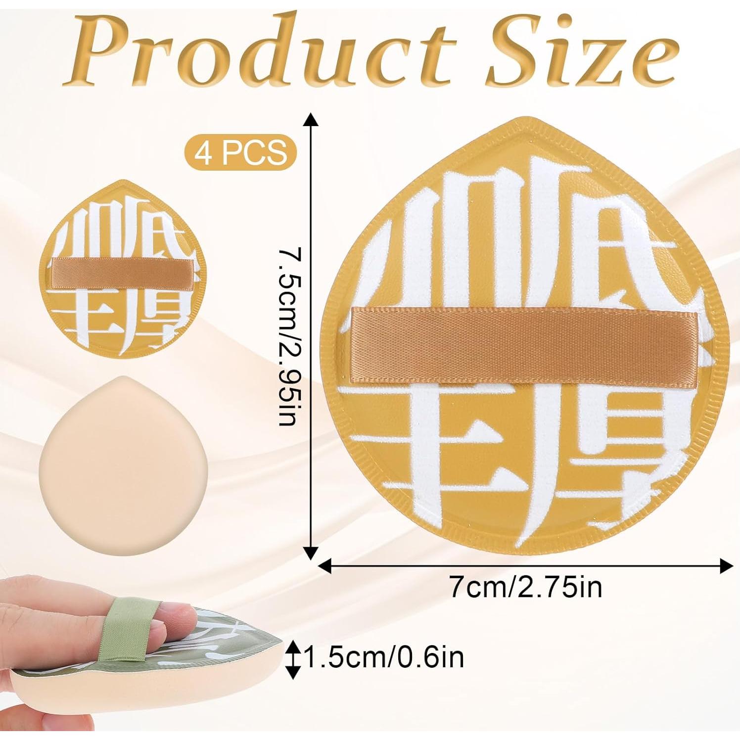 Esponjas de Maquillaje Coreanas JIYIN 4 Pcs Planas 7.5cm