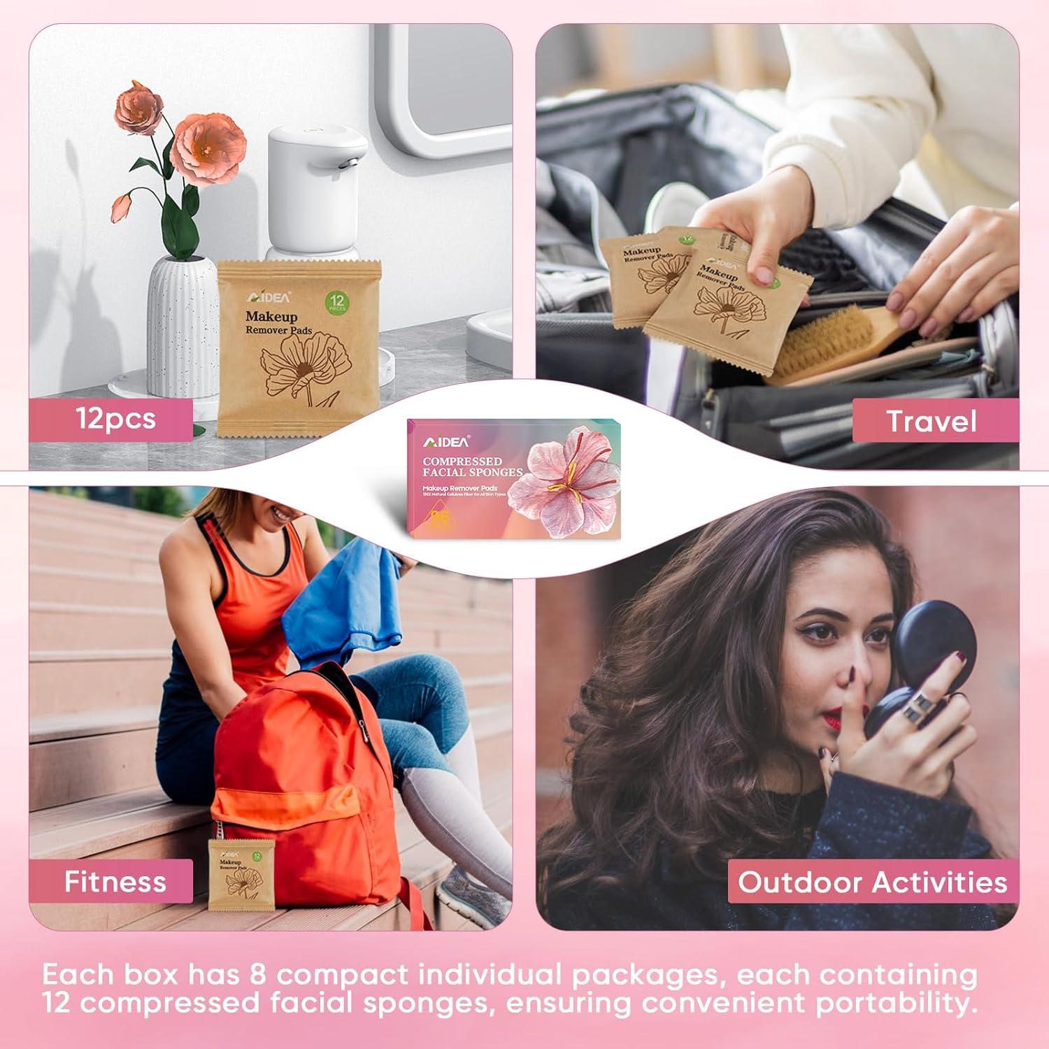 Esponjas Faciales Comprimidas AIDEA - 96 Cuentas Naturales