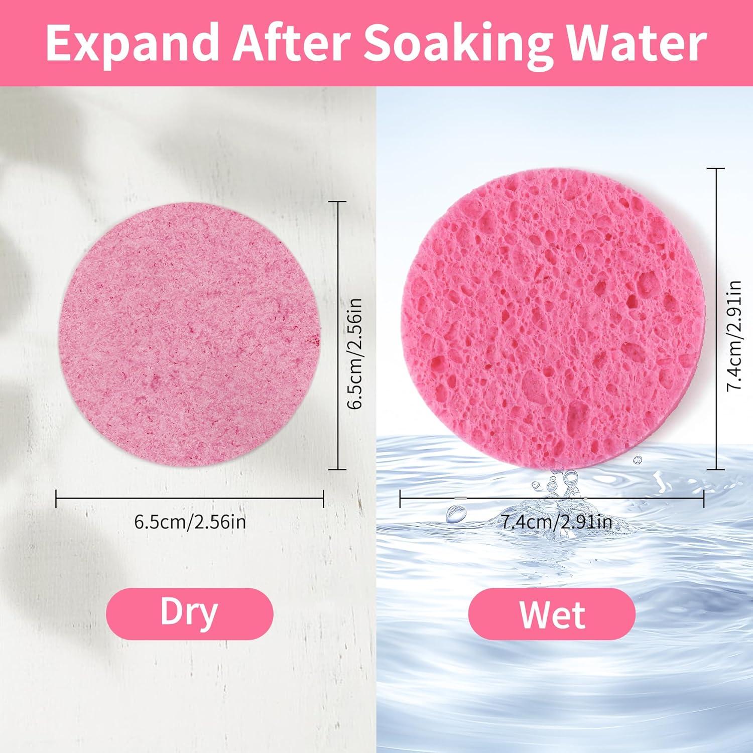 Esponjas Faciales Comprimidas Derloyo 100 Unidades 7.37 cm