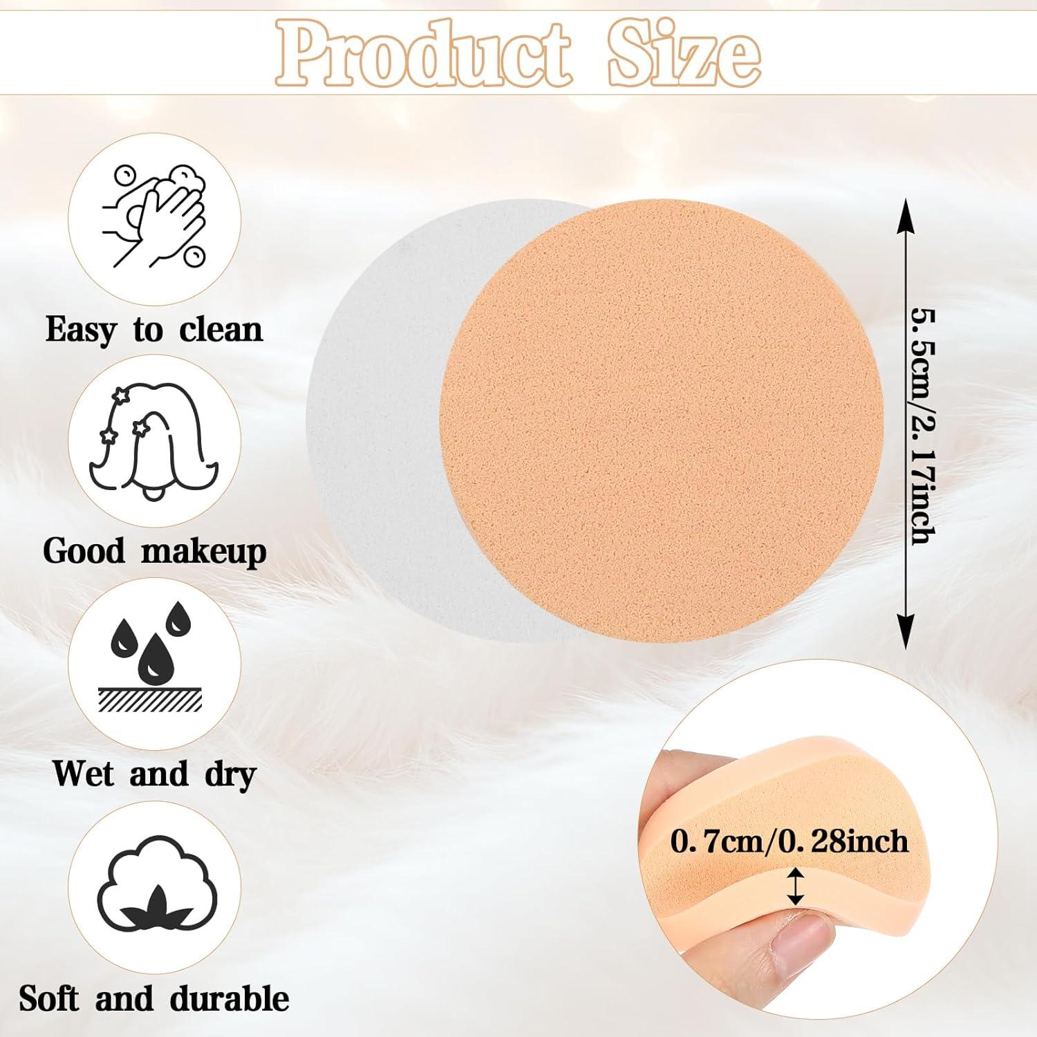 12 Esponjas de Maquillaje Redondas Ymapinc - Uso Húmedo y Seco