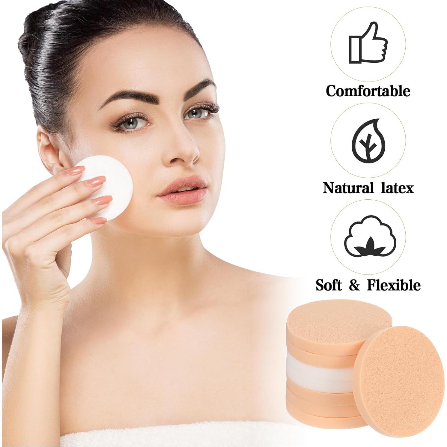 12 Esponjas de Maquillaje Redondas Ymapinc - Uso Húmedo y Seco