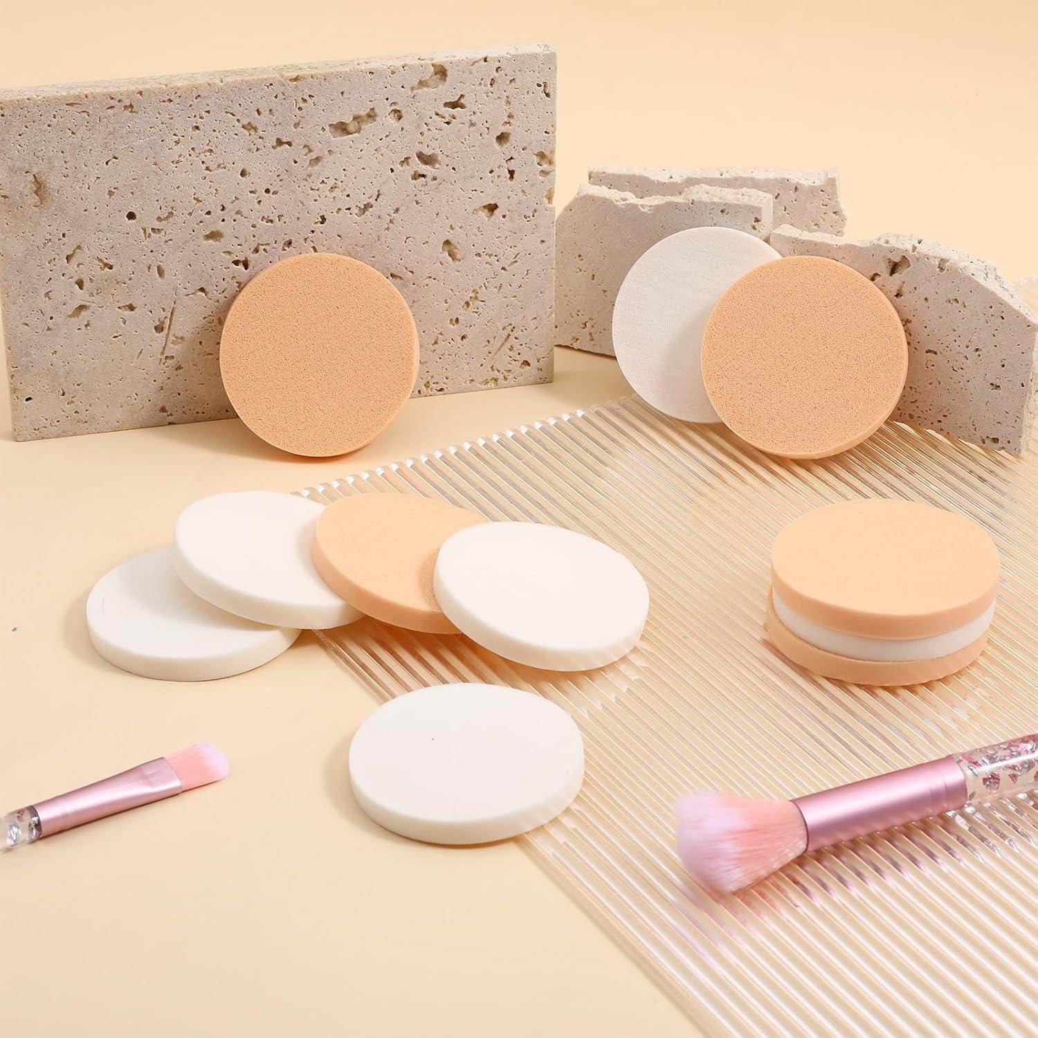 12 Esponjas de Maquillaje Redondas Ymapinc - Uso Húmedo y Seco