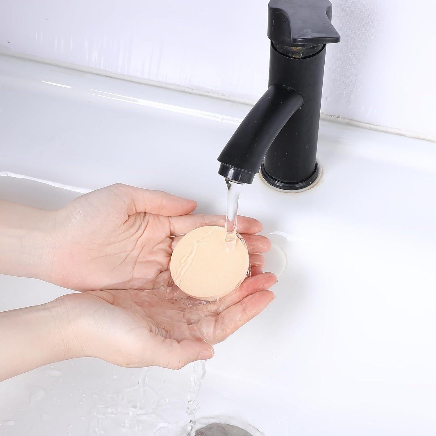 12 Esponjas de Maquillaje Redondas Ymapinc - Uso Húmedo y Seco