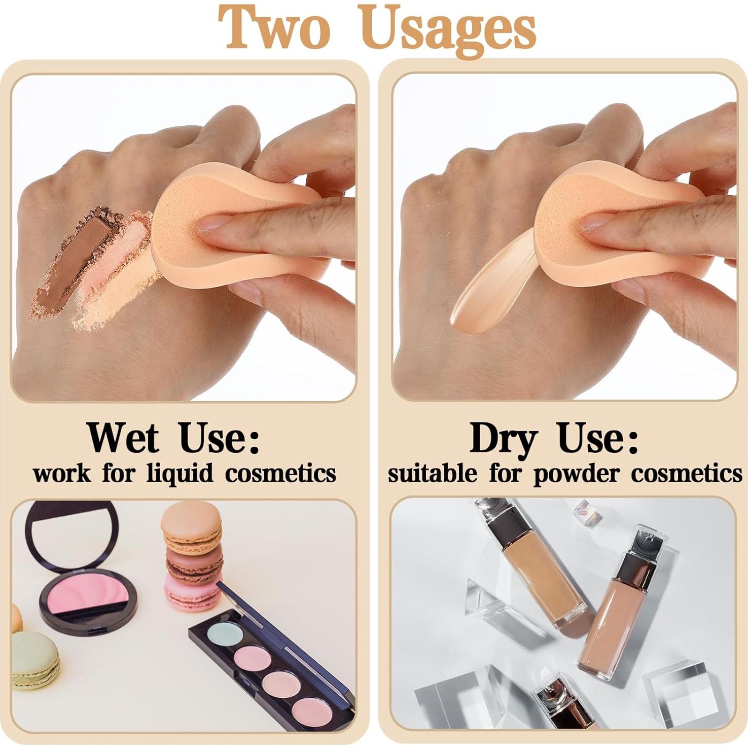 12 Esponjas de Maquillaje Redondas Ymapinc - Uso Húmedo y Seco