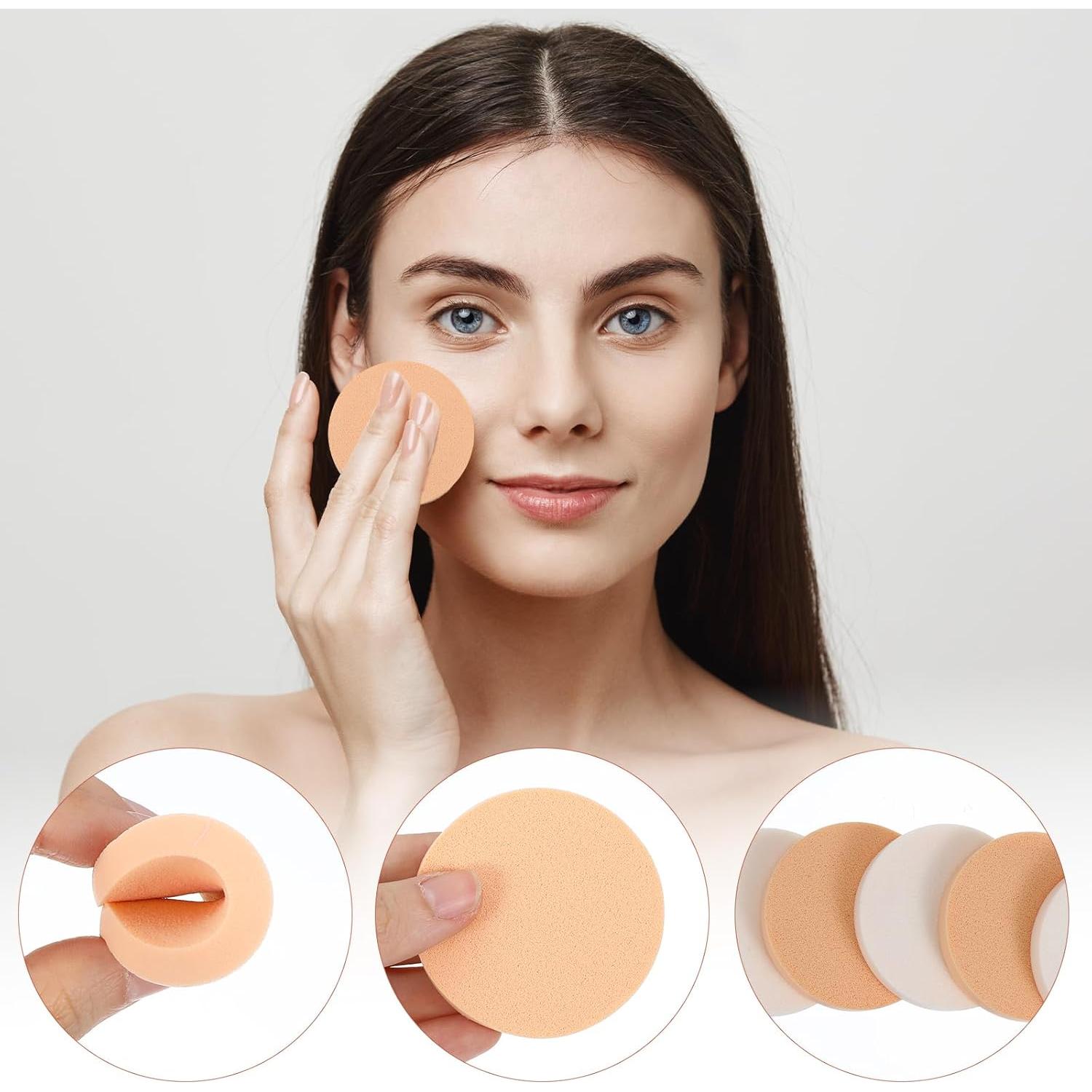 12 Esponjas de Maquillaje Redondas Ymapinc - Uso Húmedo y Seco