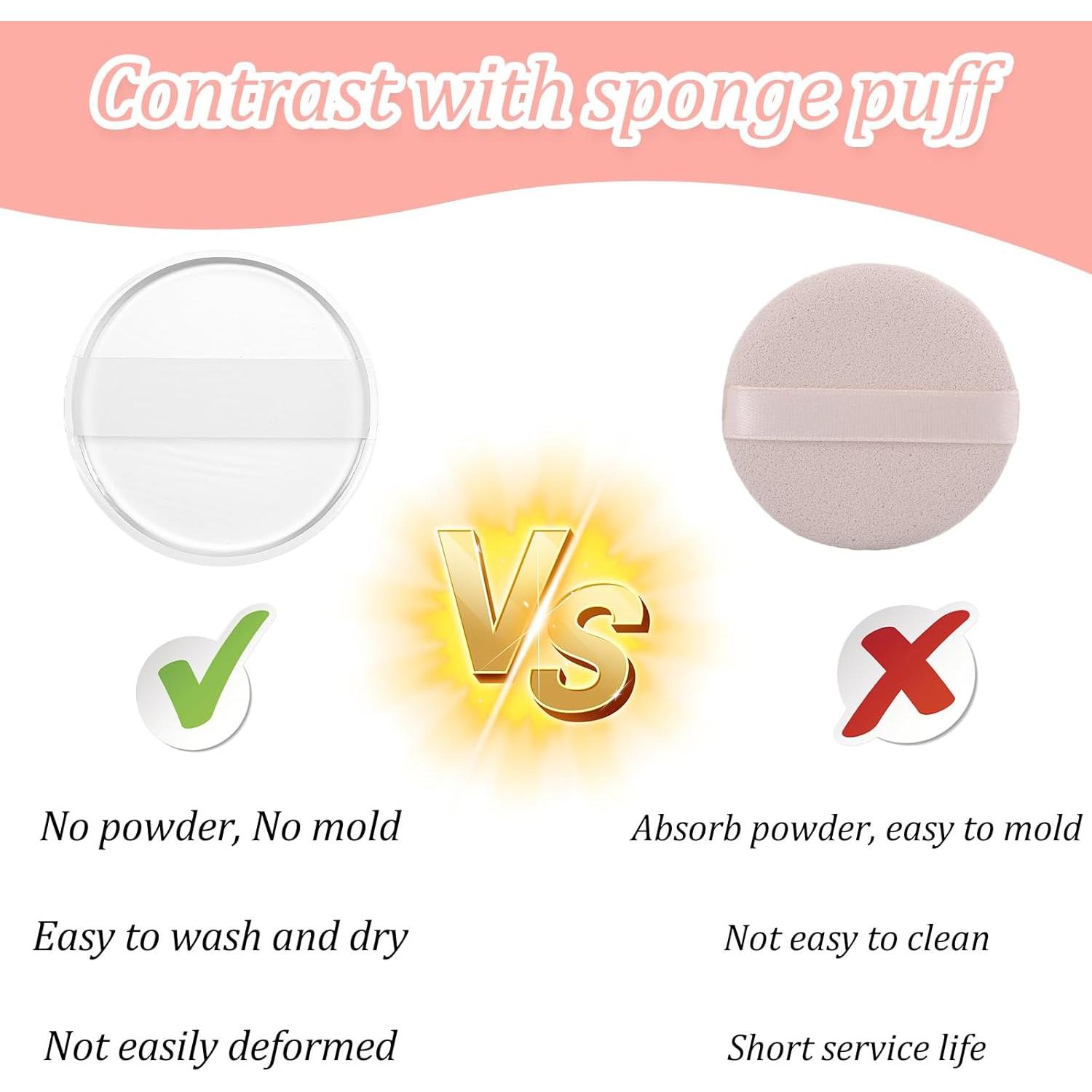 2 Esponjas de Maquillaje de Silicona Transparente 5.8cm Ajcotahm