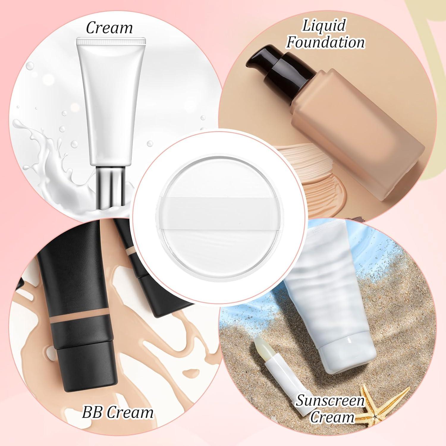 2 Esponjas de Maquillaje de Silicona Transparente 5.8cm Ajcotahm