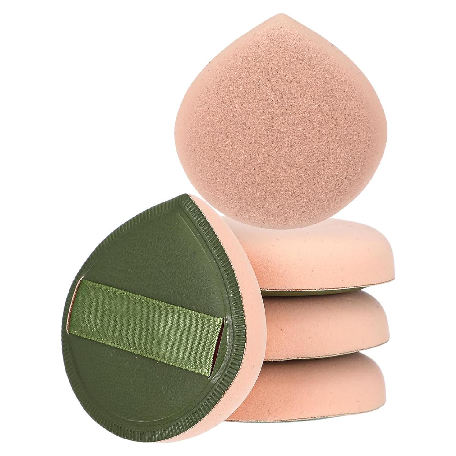 5 Esponjas de Maquillaje Ymapinc Verde, Puff Reutilizable Sin Látex
