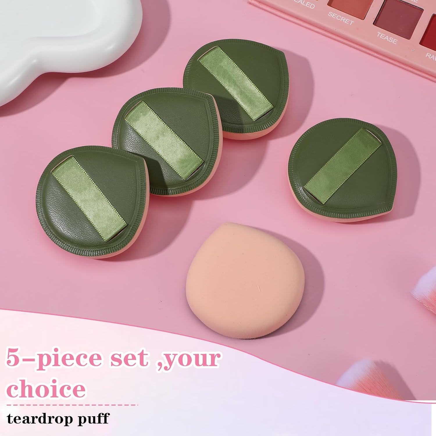 5 Esponjas de Maquillaje Ymapinc Verde, Puff Reutilizable Sin Látex