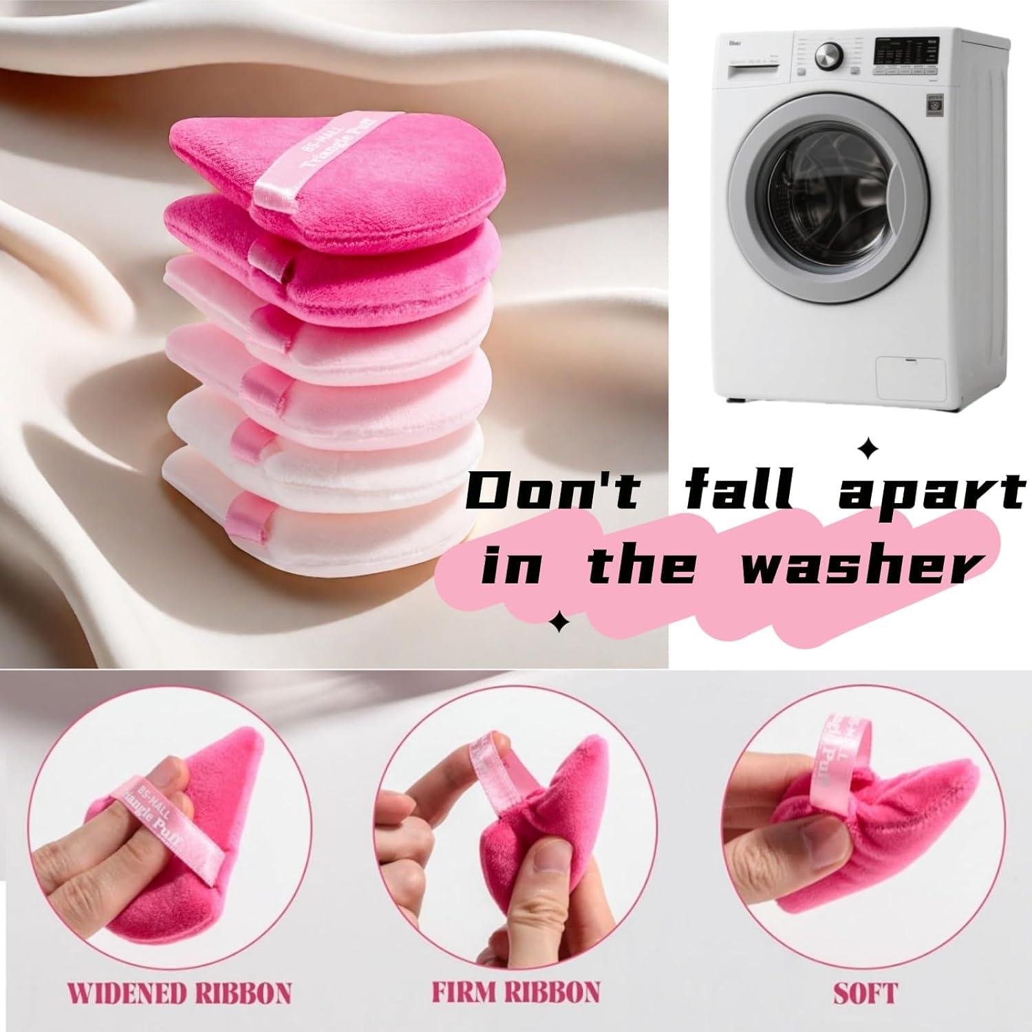 Esponja de Maquillaje Triangular BS-MALL Rosa - Set de 7 Piezas