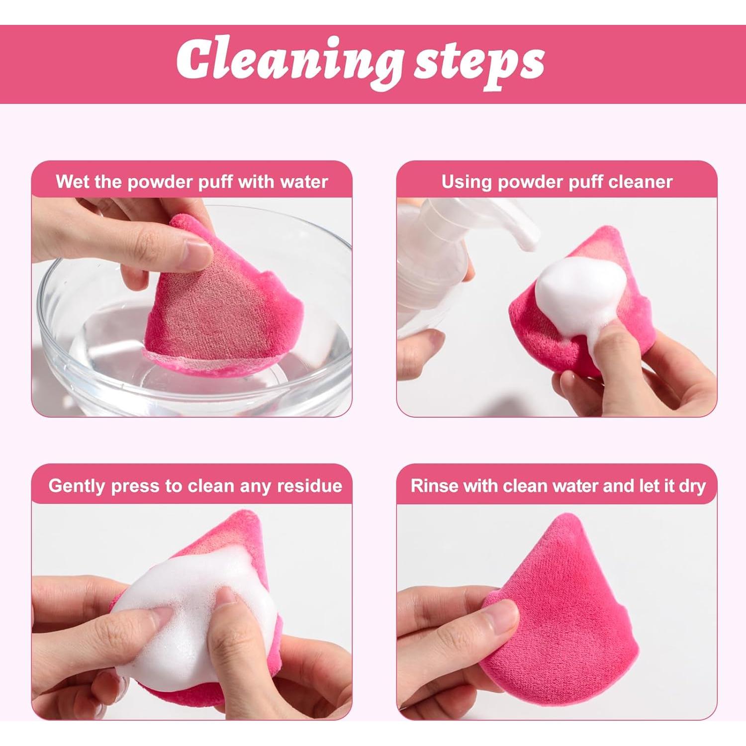 Esponja de Maquillaje Triangular BS-MALL Rosa - Set de 7 Piezas