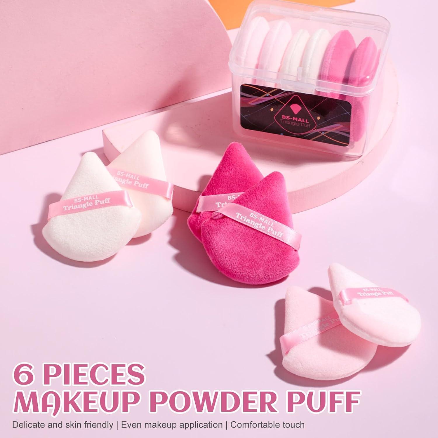 Esponja de Maquillaje Triangular BS-MALL Rosa - Set de 7 Piezas