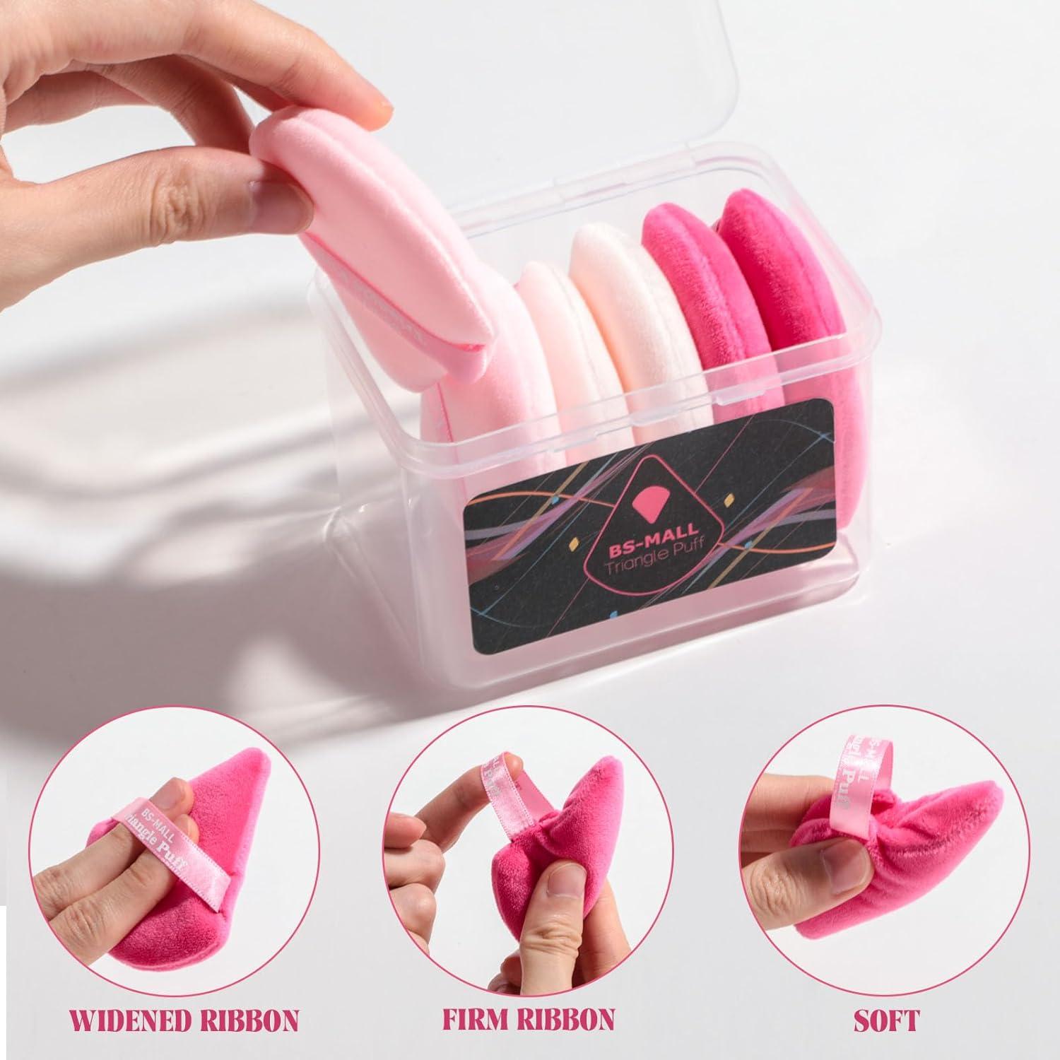 Esponja de Maquillaje Triangular BS-MALL Rosa - Set de 7 Piezas