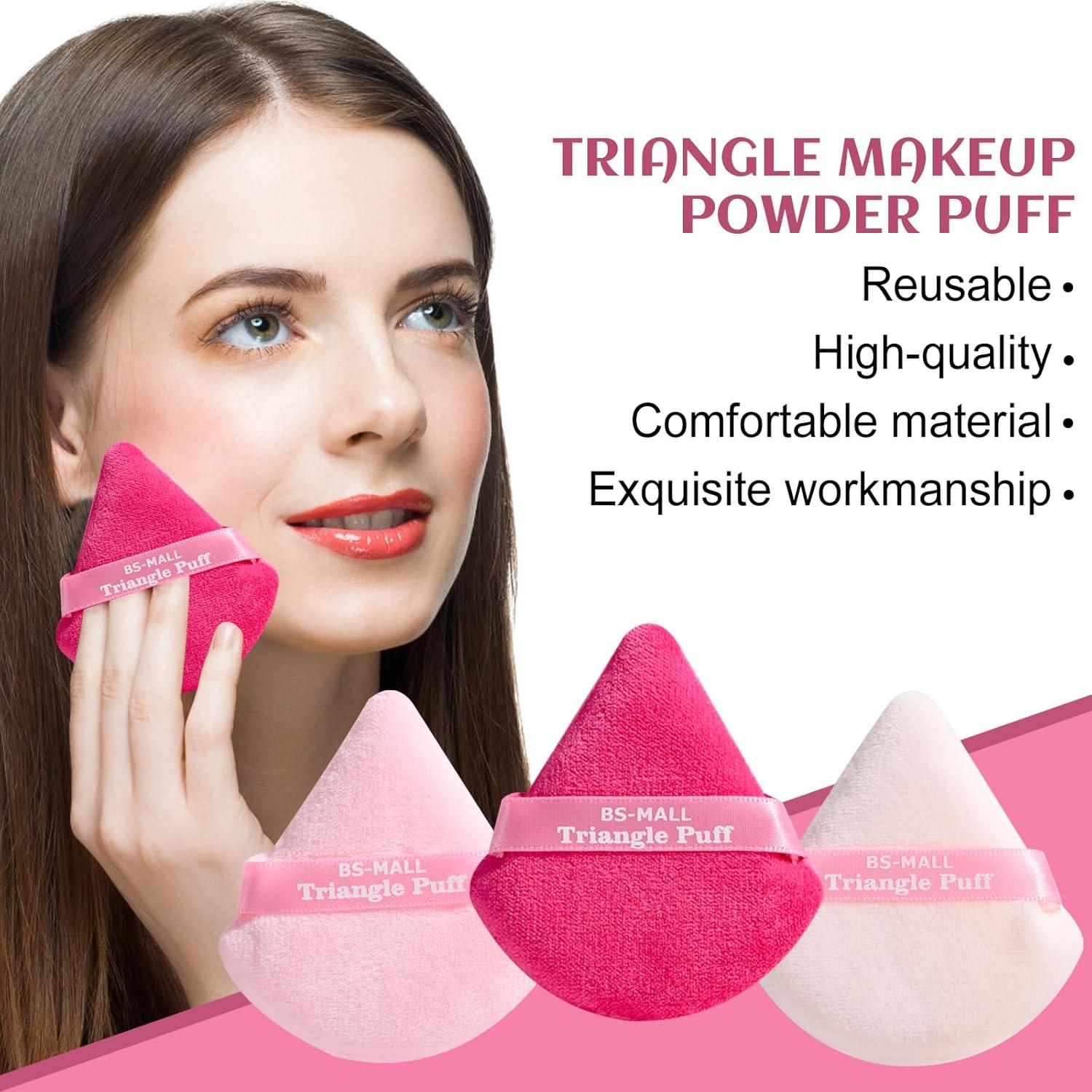 Esponja de Maquillaje Triangular BS-MALL Rosa - Set de 7 Piezas