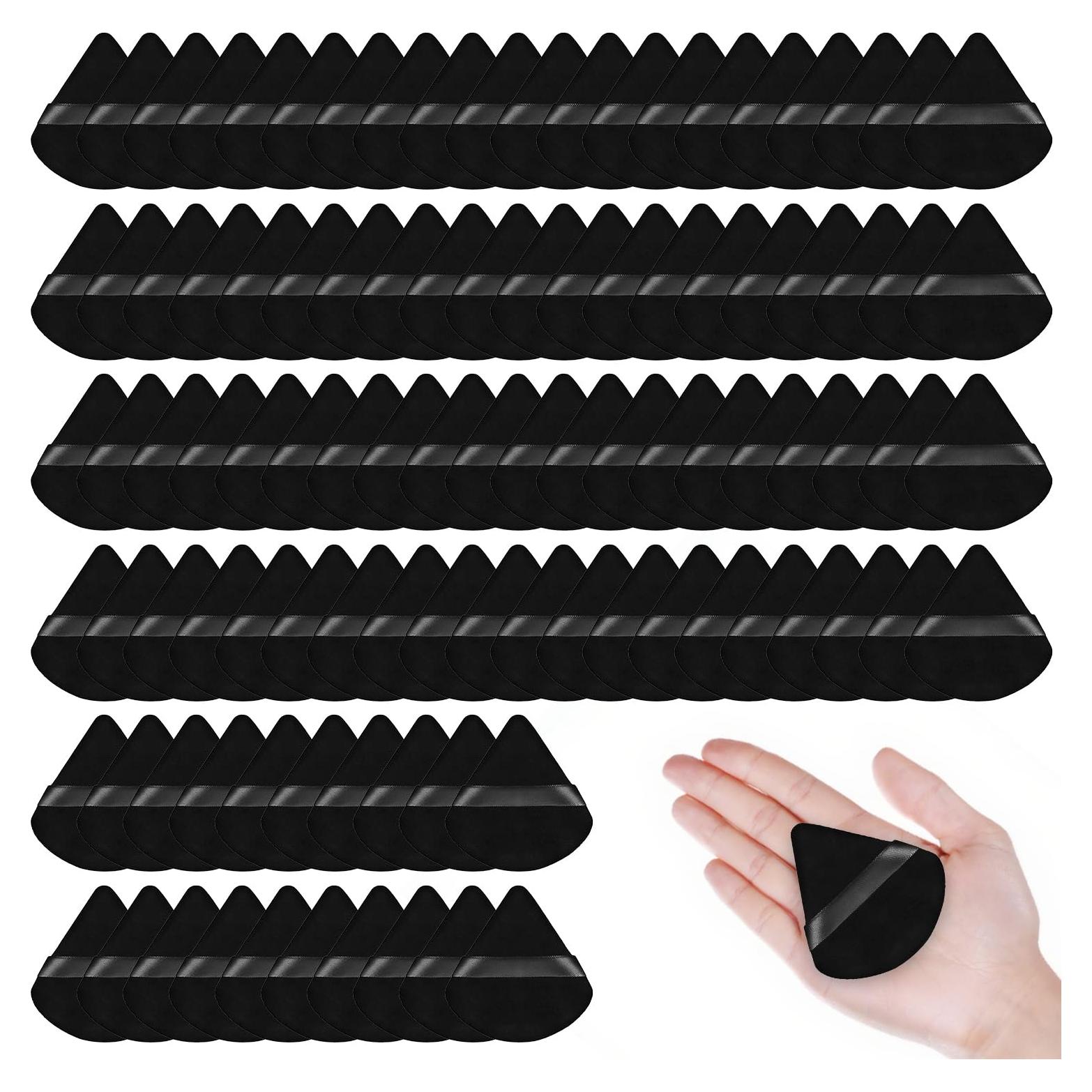 100 Esponjas de Maquillaje Triangulares Negras Jolbndcv