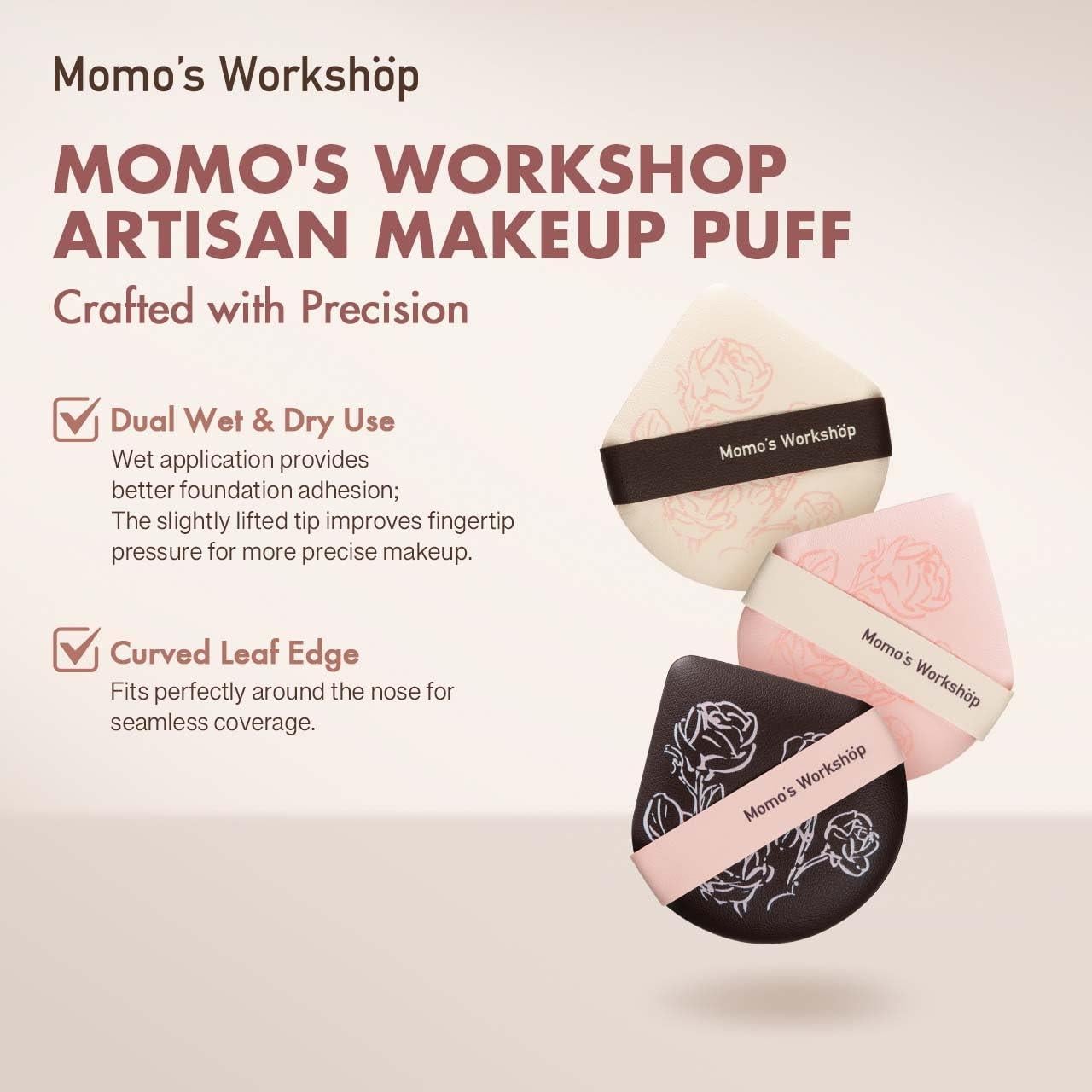 Juego de 3 Esponjas de Maquillaje Momo's Workshop - Hidropoliuretano