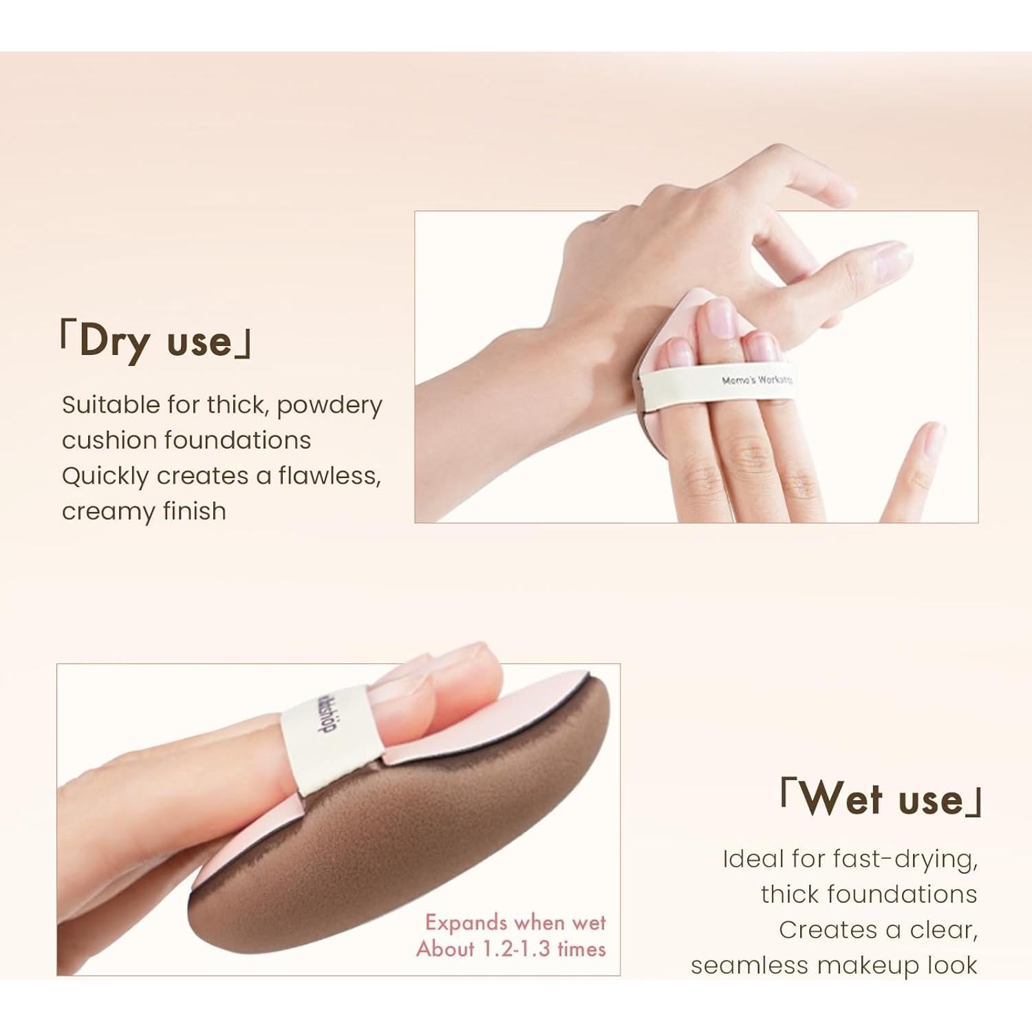 Juego de 3 Esponjas de Maquillaje Momo's Workshop - Hidropoliuretano