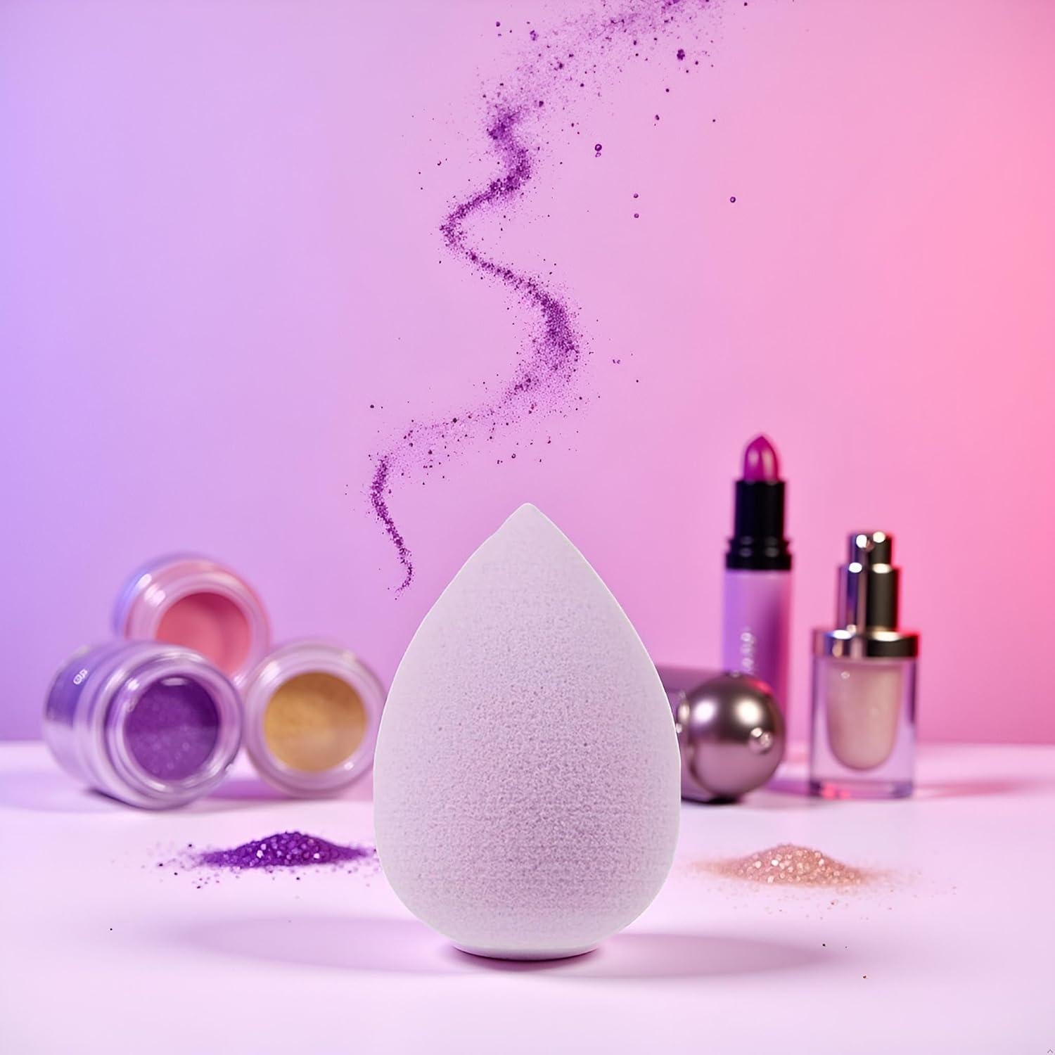 Conjunto de 6 Esponjas de Maquillaje Mini Moradas SquarezhenBo