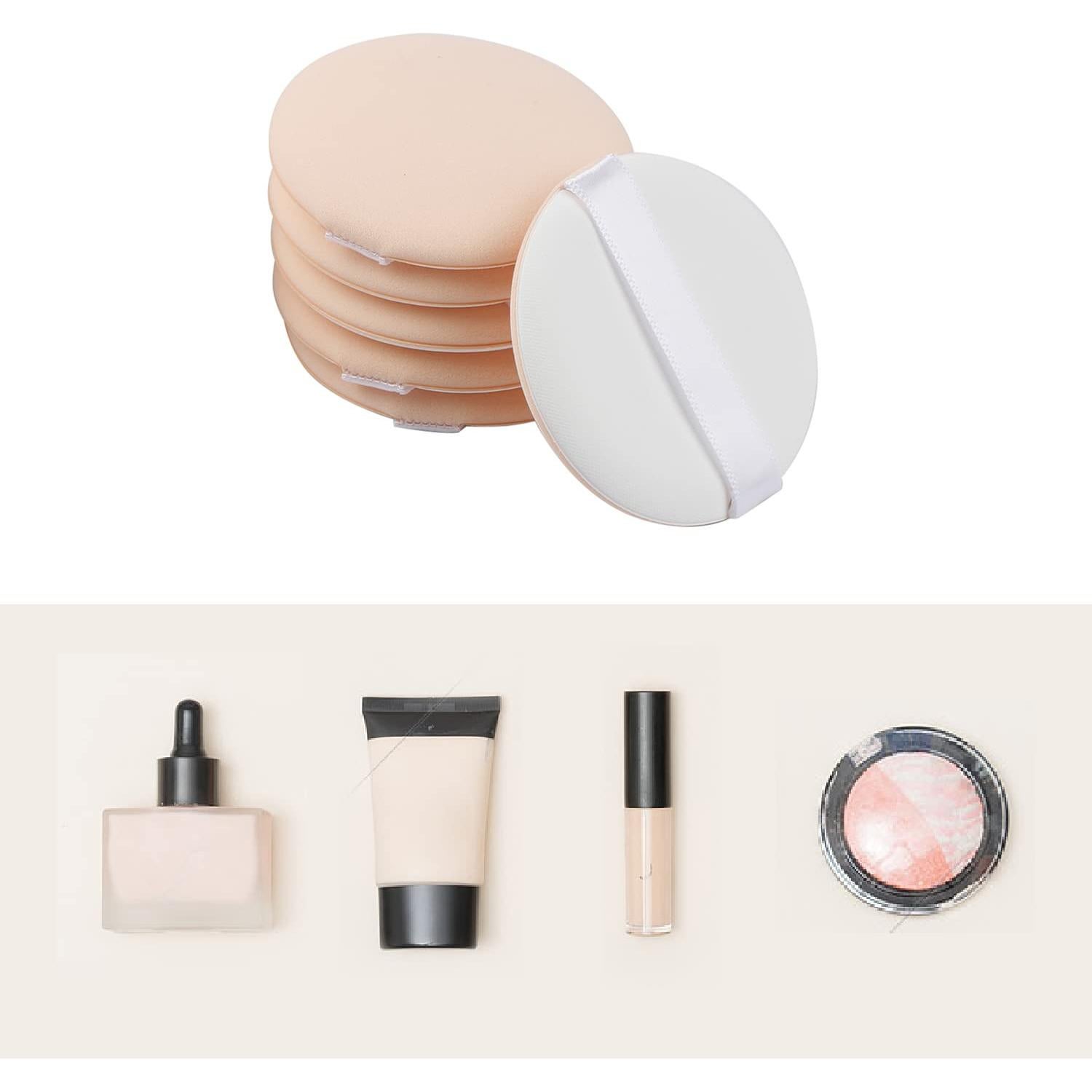 Esponjas de Maquillaje Beige WWYICHEN 6 Piezas 5.5cm