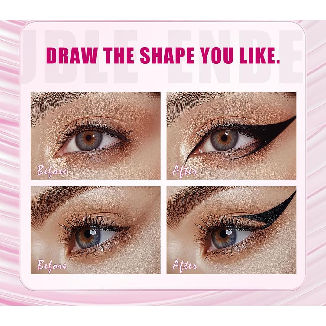 Eyeliner con Alas Registrado Linble Doble Punta 2ml Negro